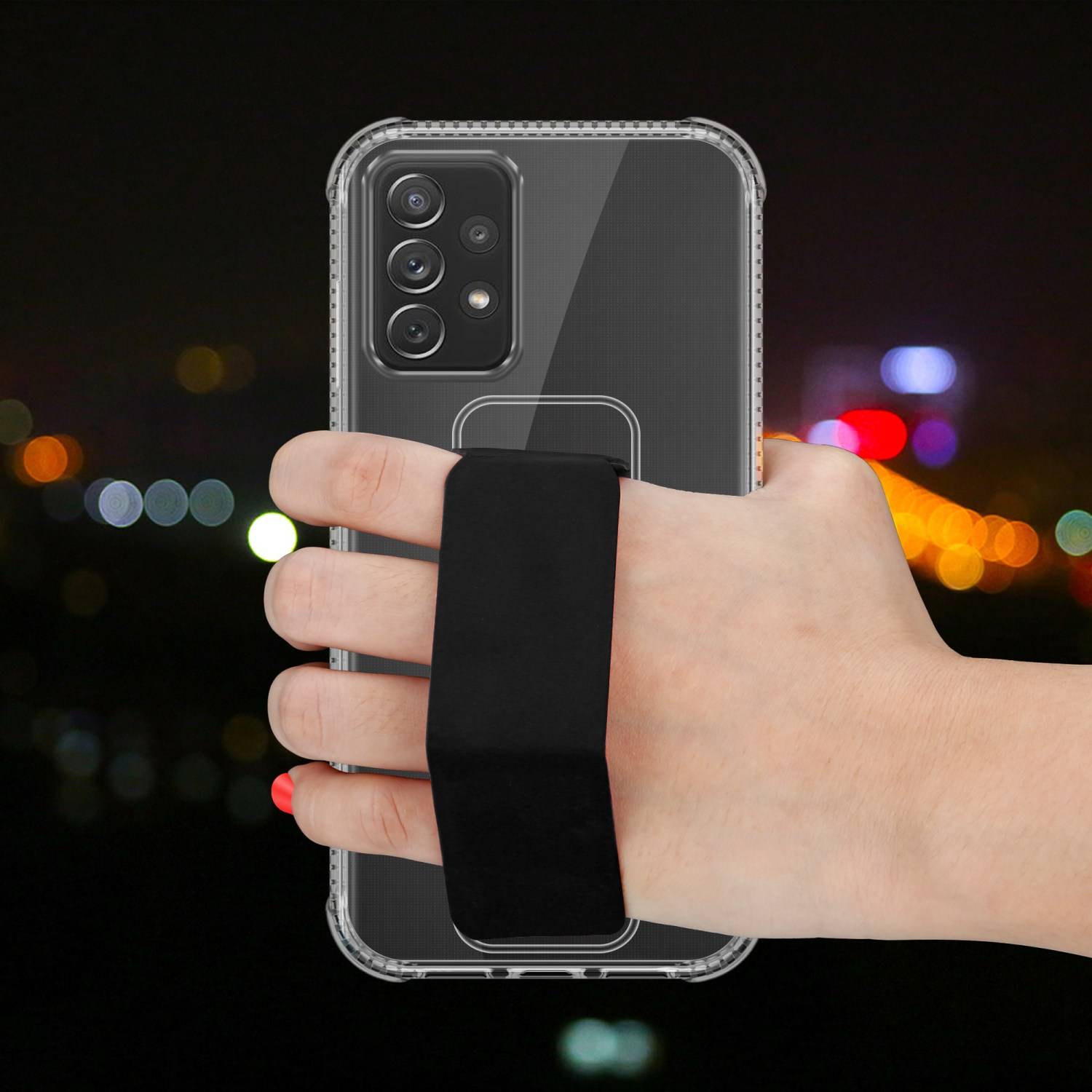 Cadorabo Schutzhülle für Samsung Galaxy A72 4G / 5G Hülle in Schwarz Etui TPU Silikon Case Cover Standfunktion