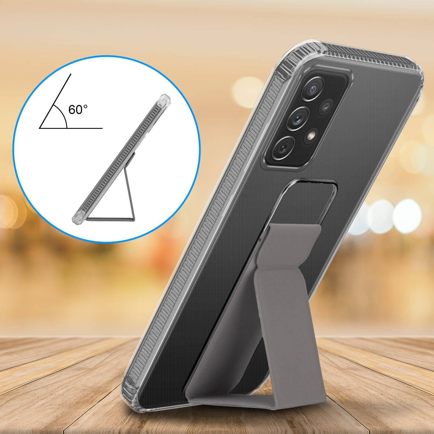 Cadorabo Schutzhülle für Samsung Galaxy A72 4G / 5G Hülle in Grau Etui TPU Silikon Case Cover Standfunktion