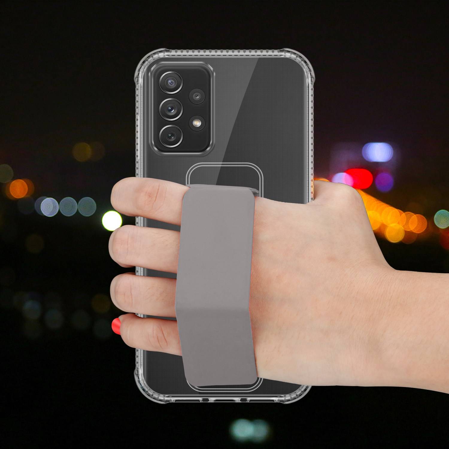 Cadorabo Schutzhülle für Samsung Galaxy A72 4G / 5G Hülle in Grau Etui TPU Silikon Case Cover Standfunktion