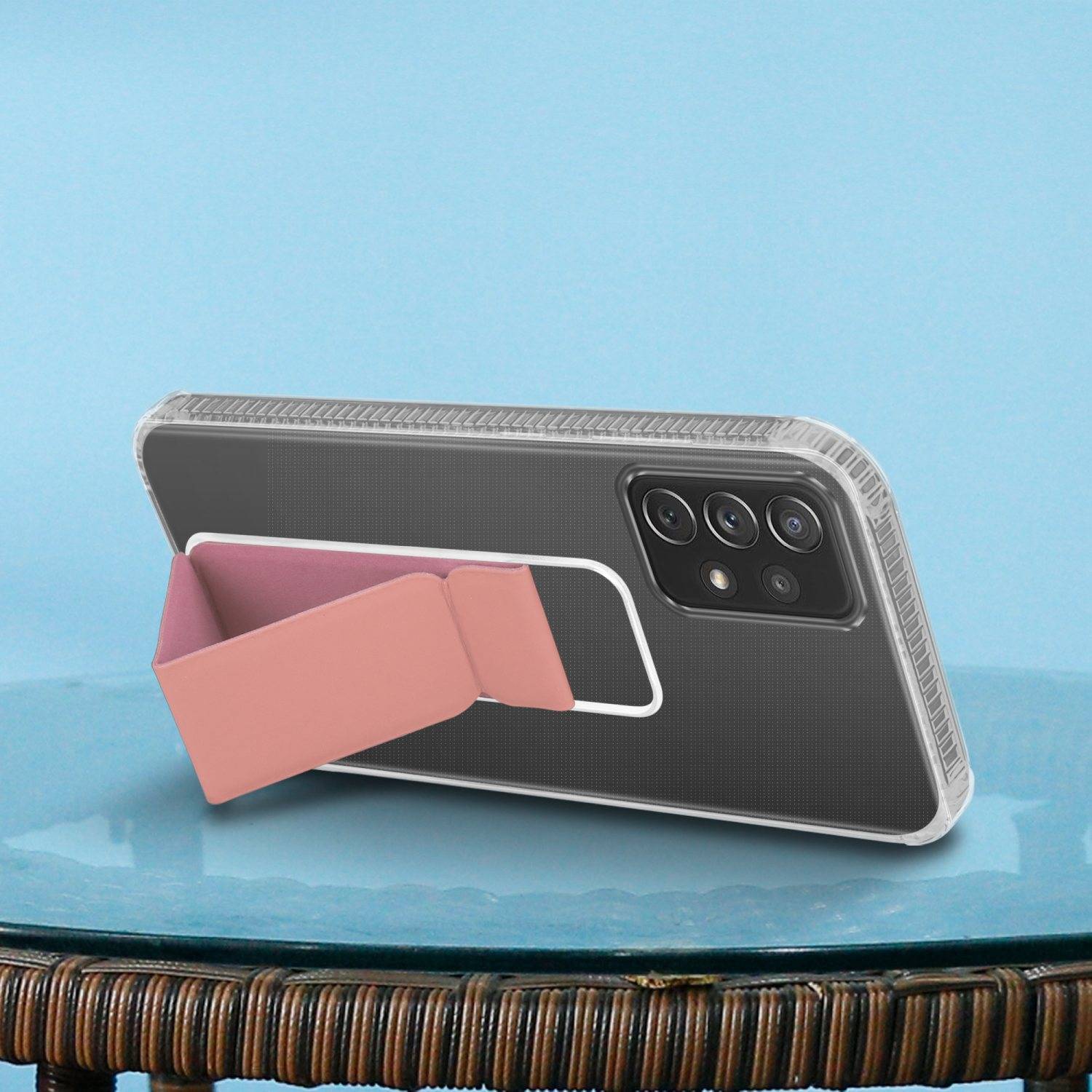 Cadorabo Schutzhülle für Samsung Galaxy A72 4G / 5G Hülle in Rosa Etui TPU Silikon Case Cover Standfunktion