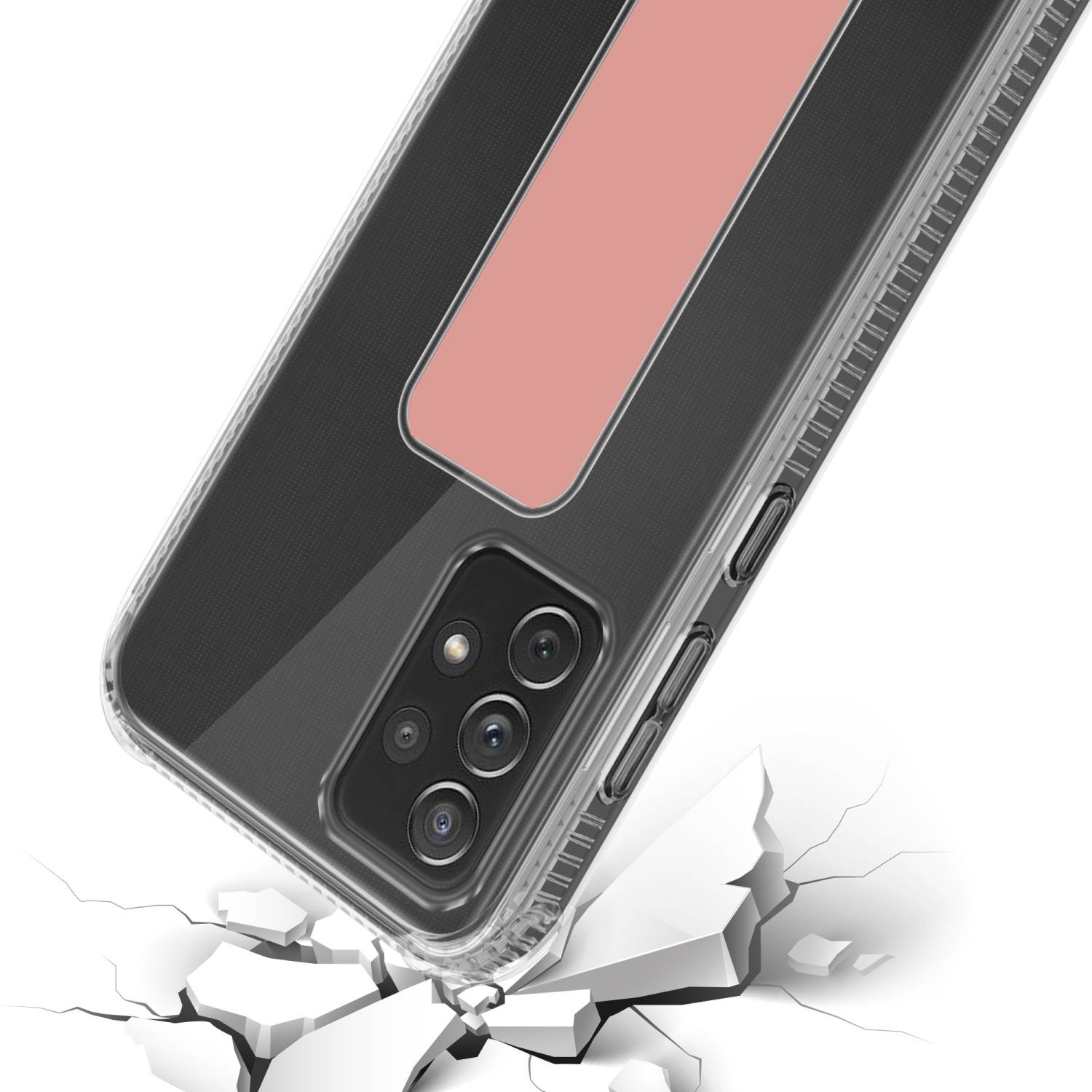 Cadorabo Schutzhülle für Samsung Galaxy A72 4G / 5G Hülle in Rosa Etui TPU Silikon Case Cover Standfunktion