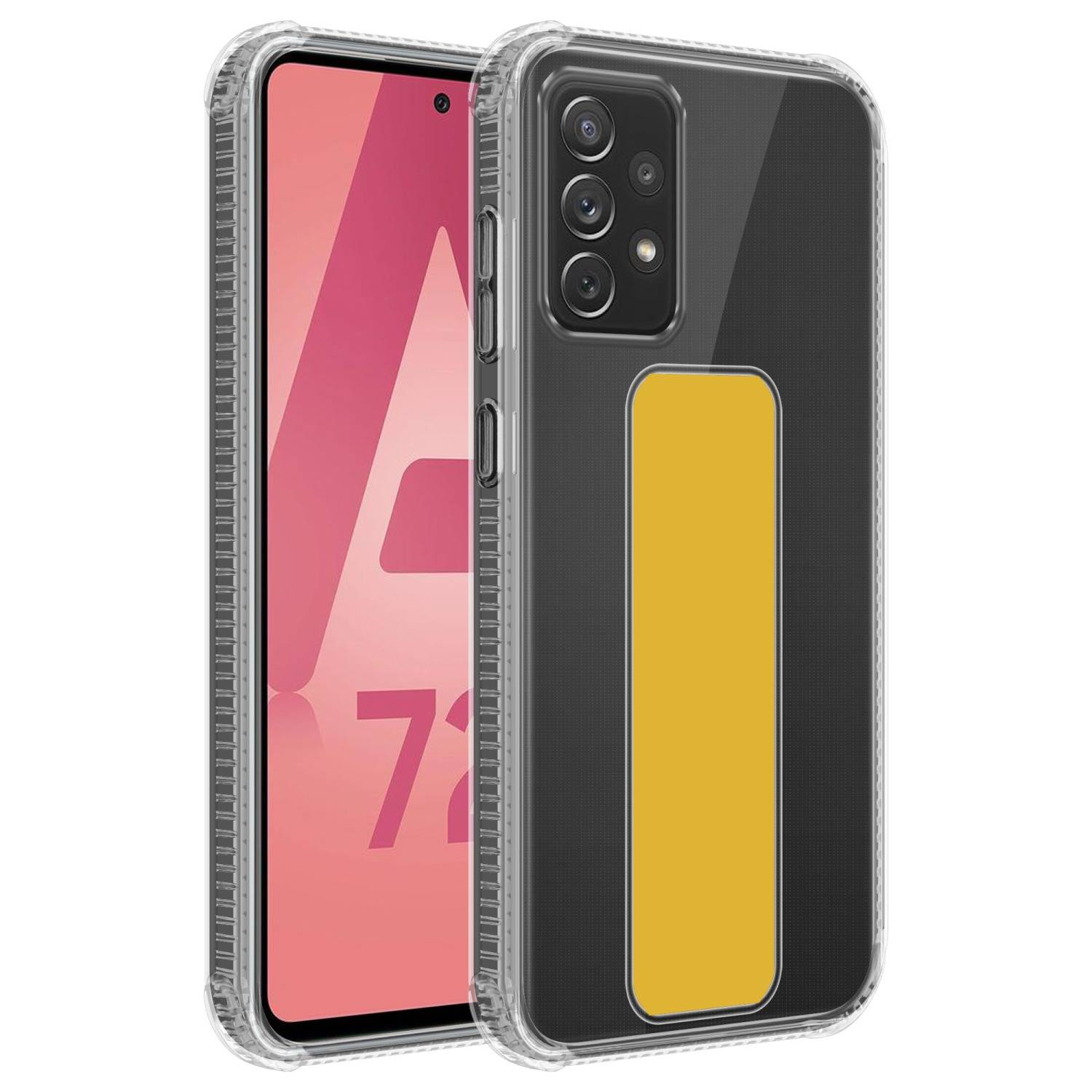 Cadorabo Schutzhülle für Samsung Galaxy A72 4G / 5G Hülle in Gelb Etui TPU Silikon Case Cover Standfunktion