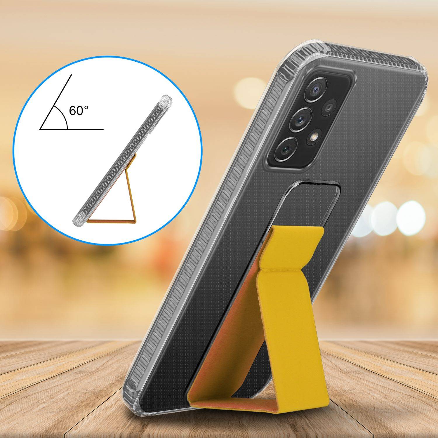 Cadorabo Schutzhülle für Samsung Galaxy A72 4G / 5G Hülle in Gelb Etui TPU Silikon Case Cover Standfunktion