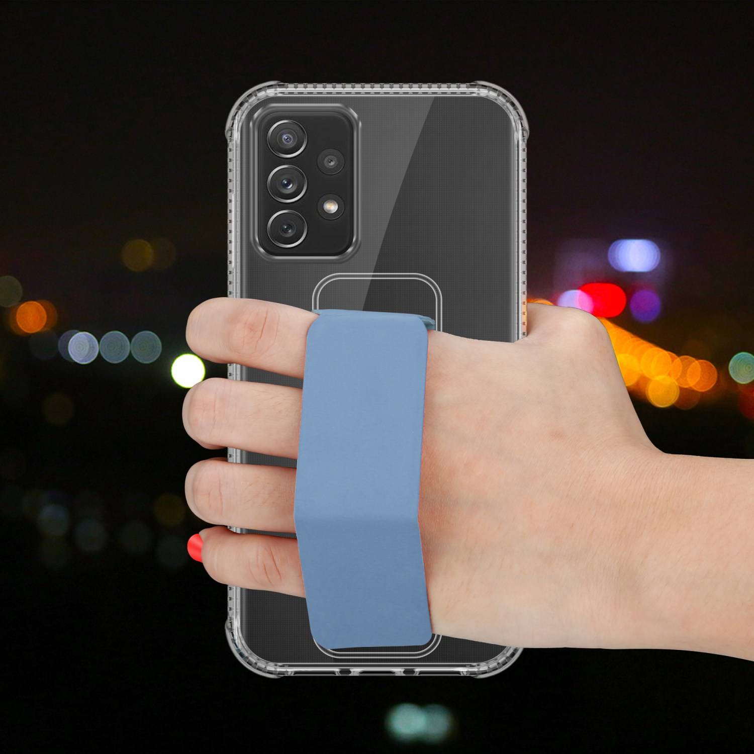 Cadorabo Schutzhülle für Samsung Galaxy A72 4G / 5G Hülle in Blau Etui TPU Silikon Case Cover Standfunktion