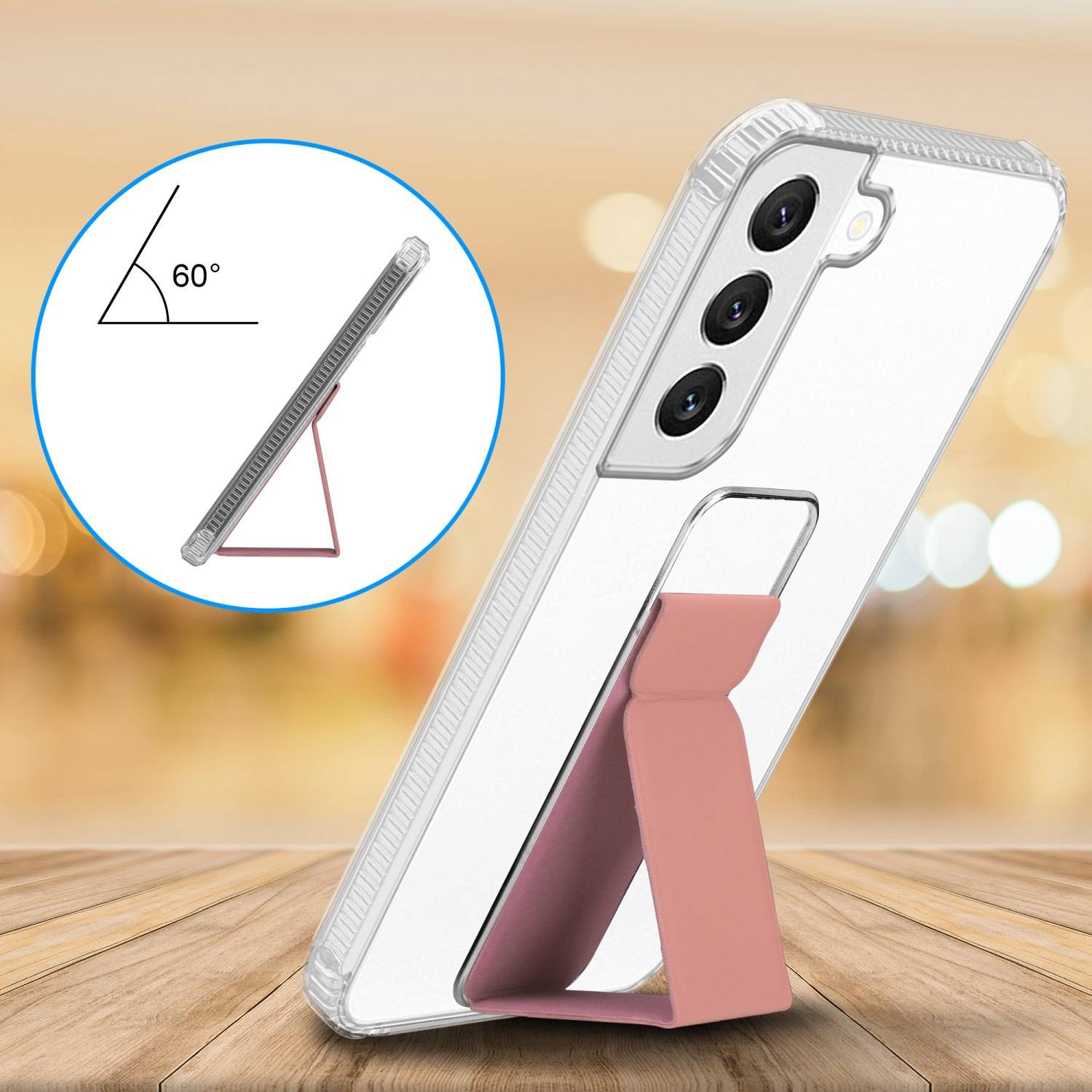 Cadorabo Schutzhülle für Samsung Galaxy S22 Hülle in Rosa Etui TPU Silikon Case Cover Standfunktion