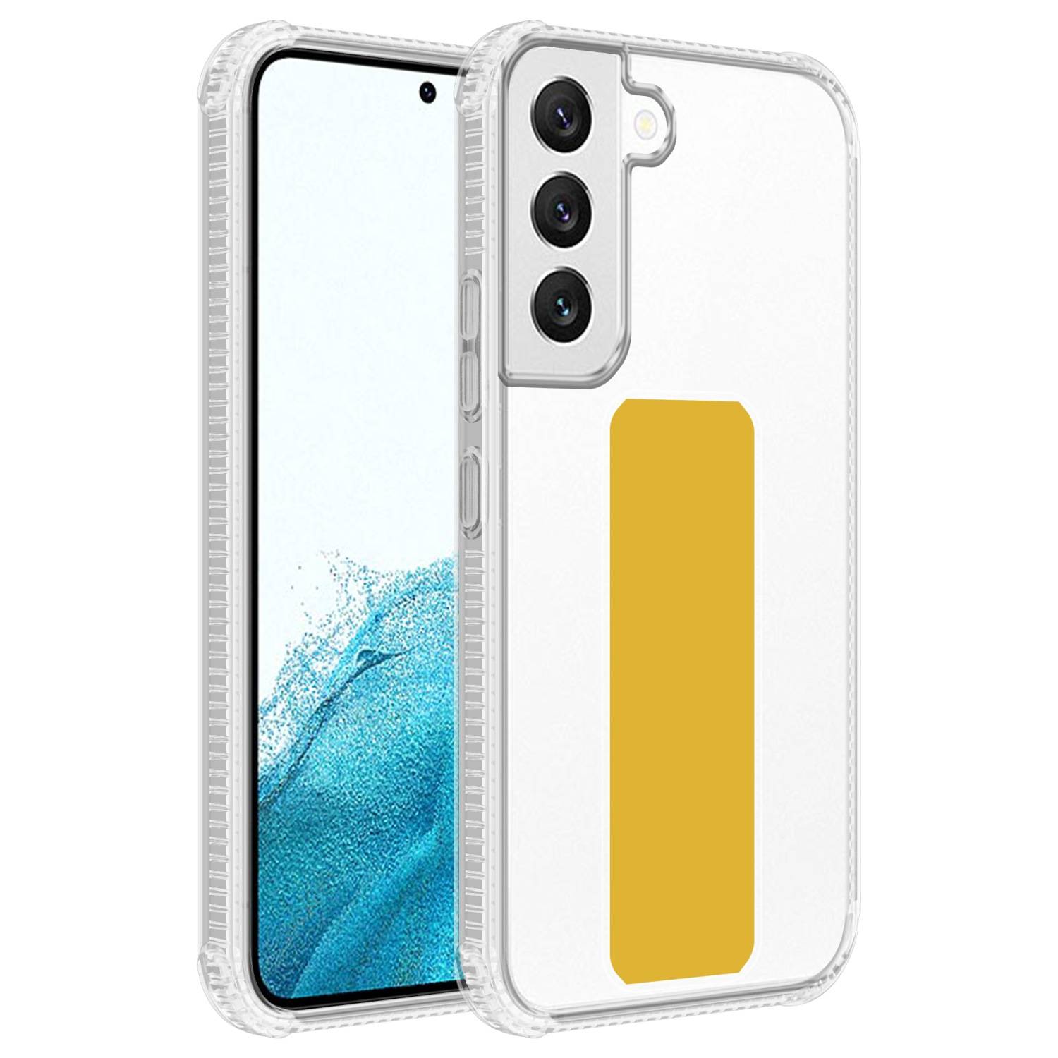 Cadorabo Schutzhülle für Samsung Galaxy S22 Hülle in Gelb Etui TPU Silikon Case Cover Standfunktion