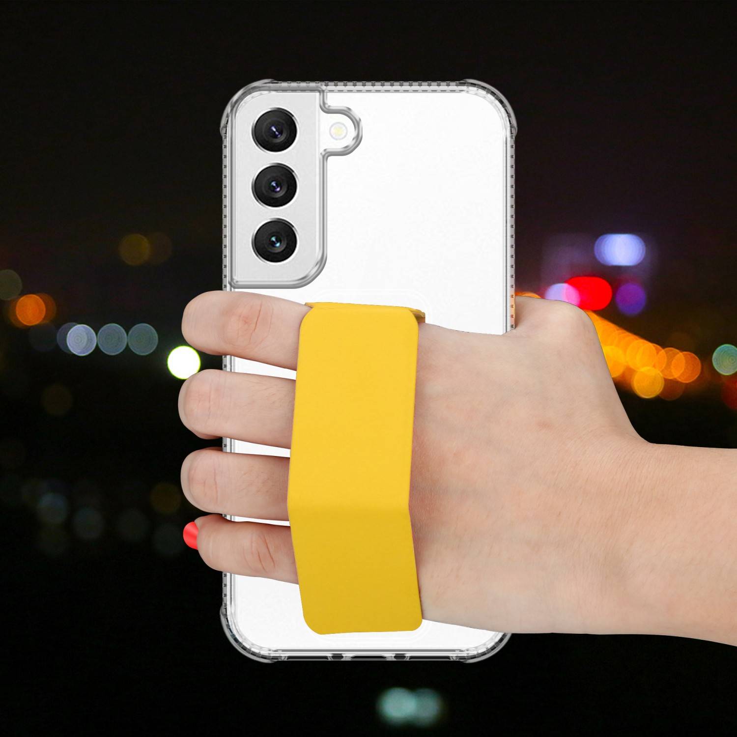Cadorabo Schutzhülle für Samsung Galaxy S22 Hülle in Gelb Etui TPU Silikon Case Cover Standfunktion