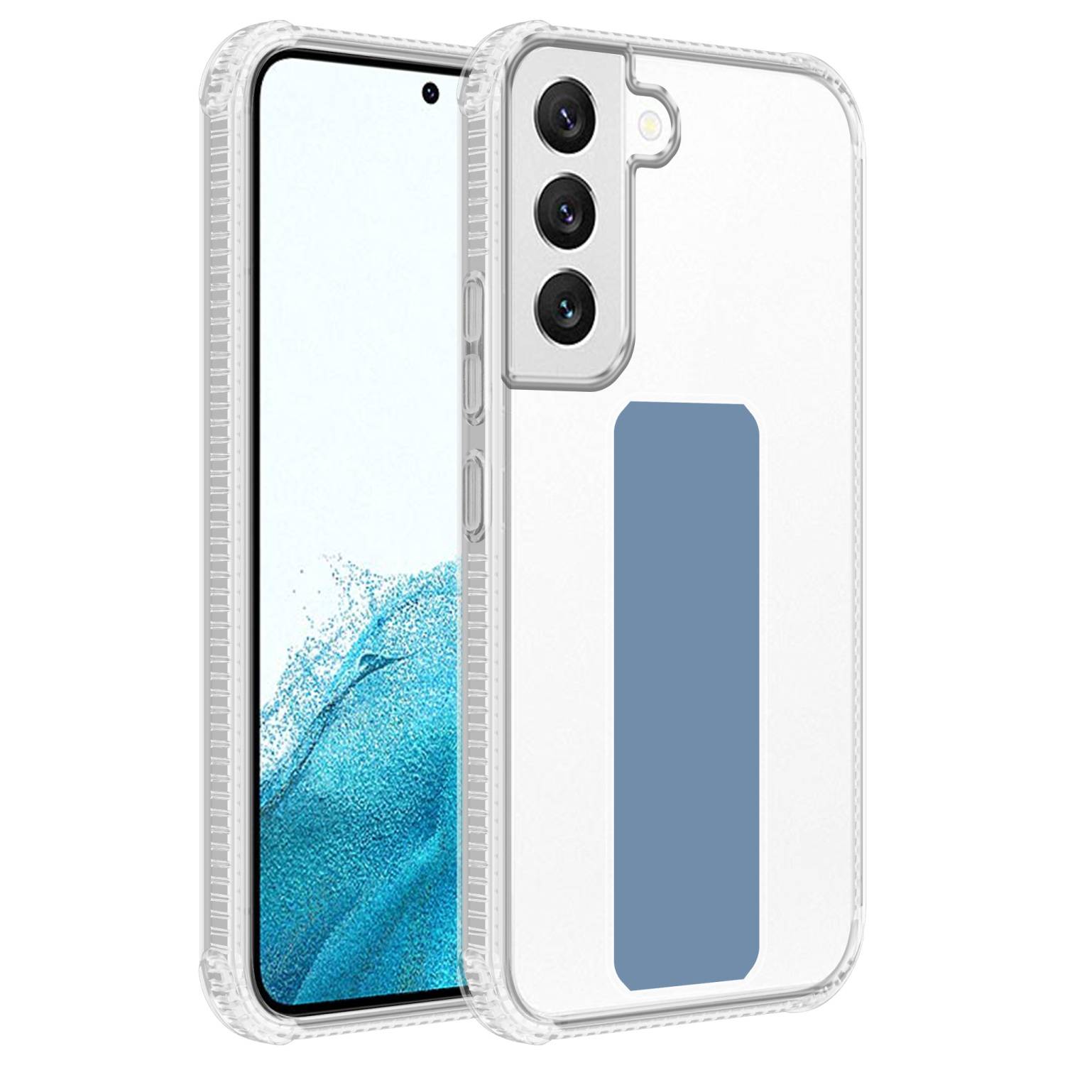 Cadorabo Schutzhülle für Samsung Galaxy S22 Hülle in Blau Etui TPU Silikon Case Cover Standfunktion