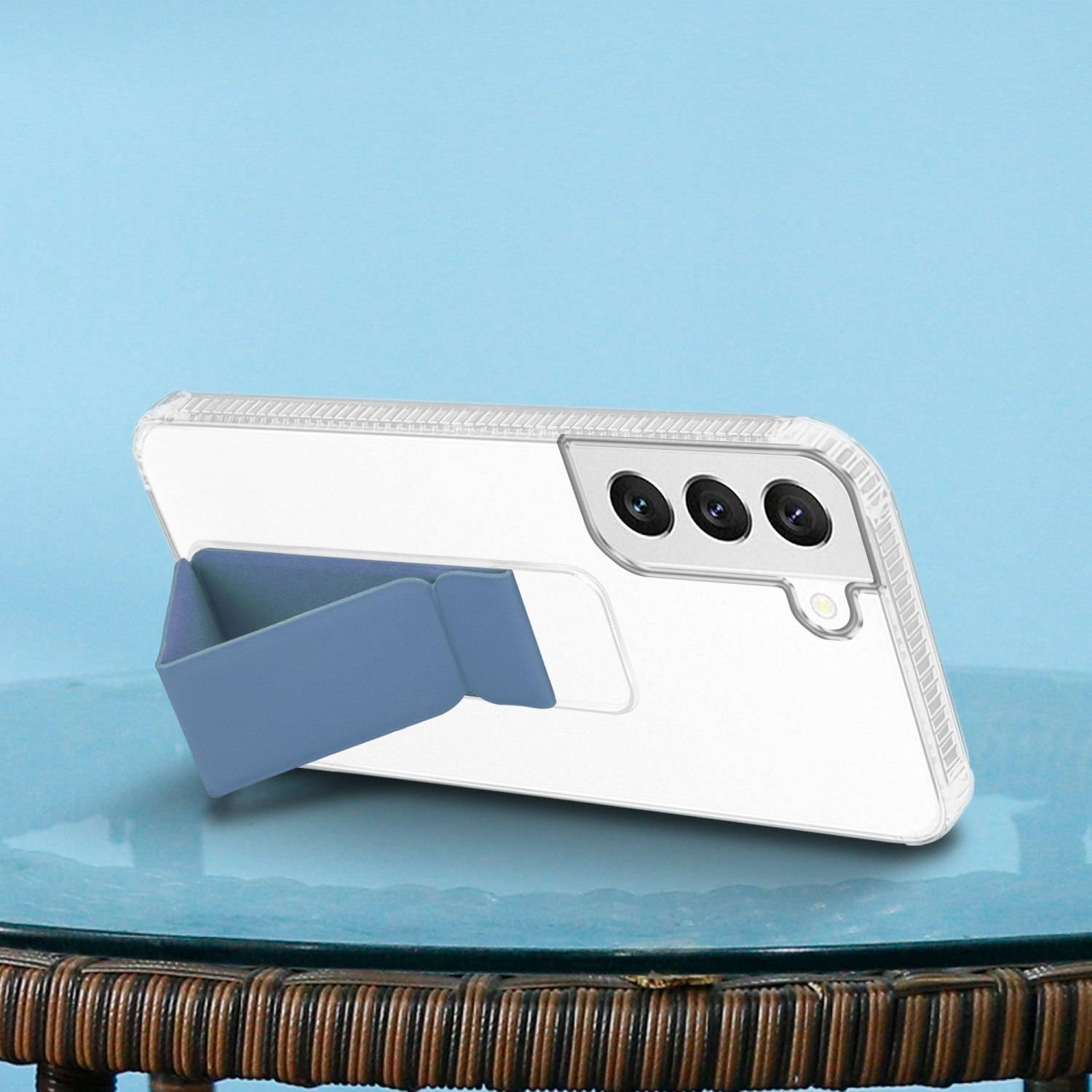 Cadorabo Schutzhülle für Samsung Galaxy S22 Hülle in Blau Etui TPU Silikon Case Cover Standfunktion
