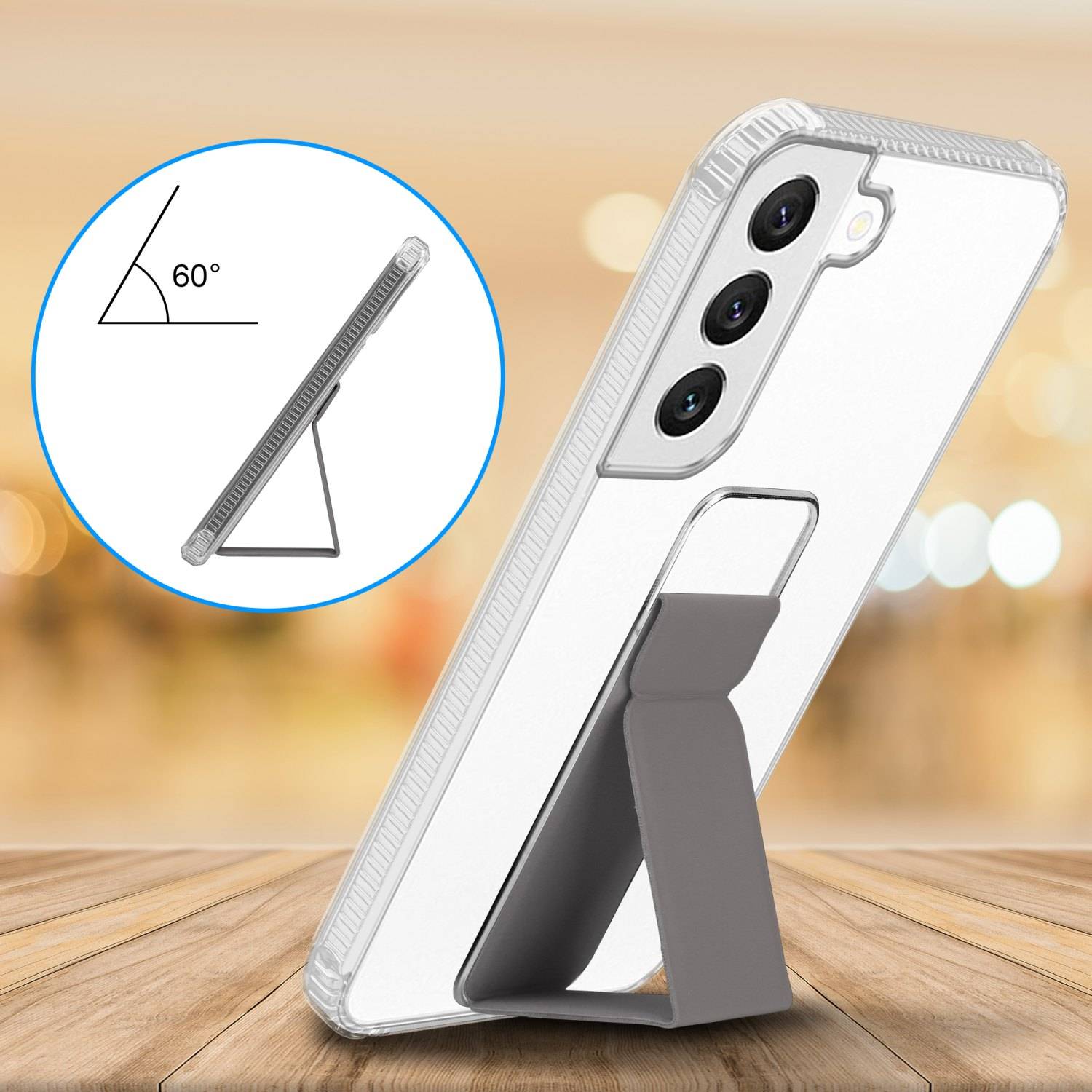 Cadorabo Schutzhülle für Samsung Galaxy S22 PLUS Hülle in Grau Etui TPU Silikon Case Cover Standfunktion