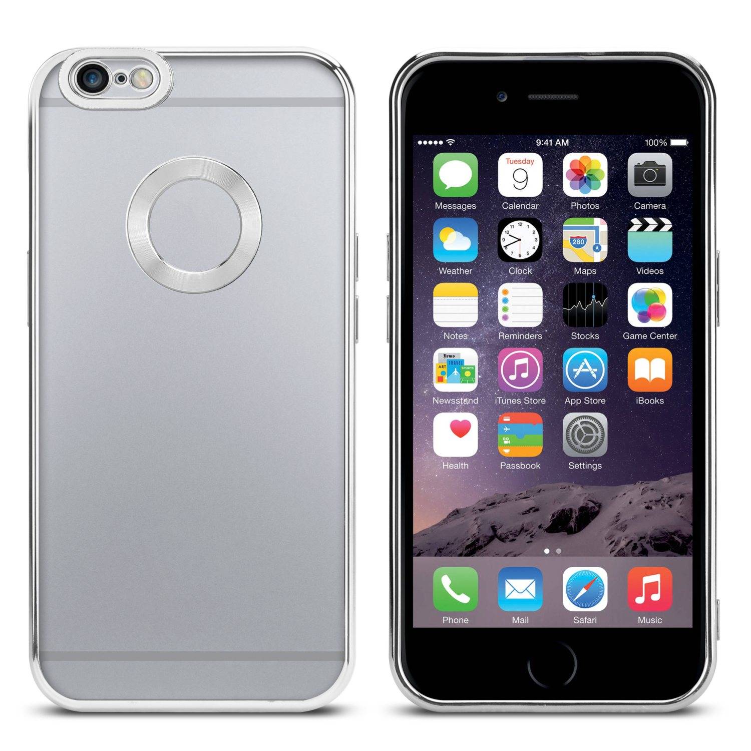 Cadorabo Schutzhülle für Apple iPhone 6 / 6S Hülle in Transparent Handy Case Cover TPU Etui Chrome