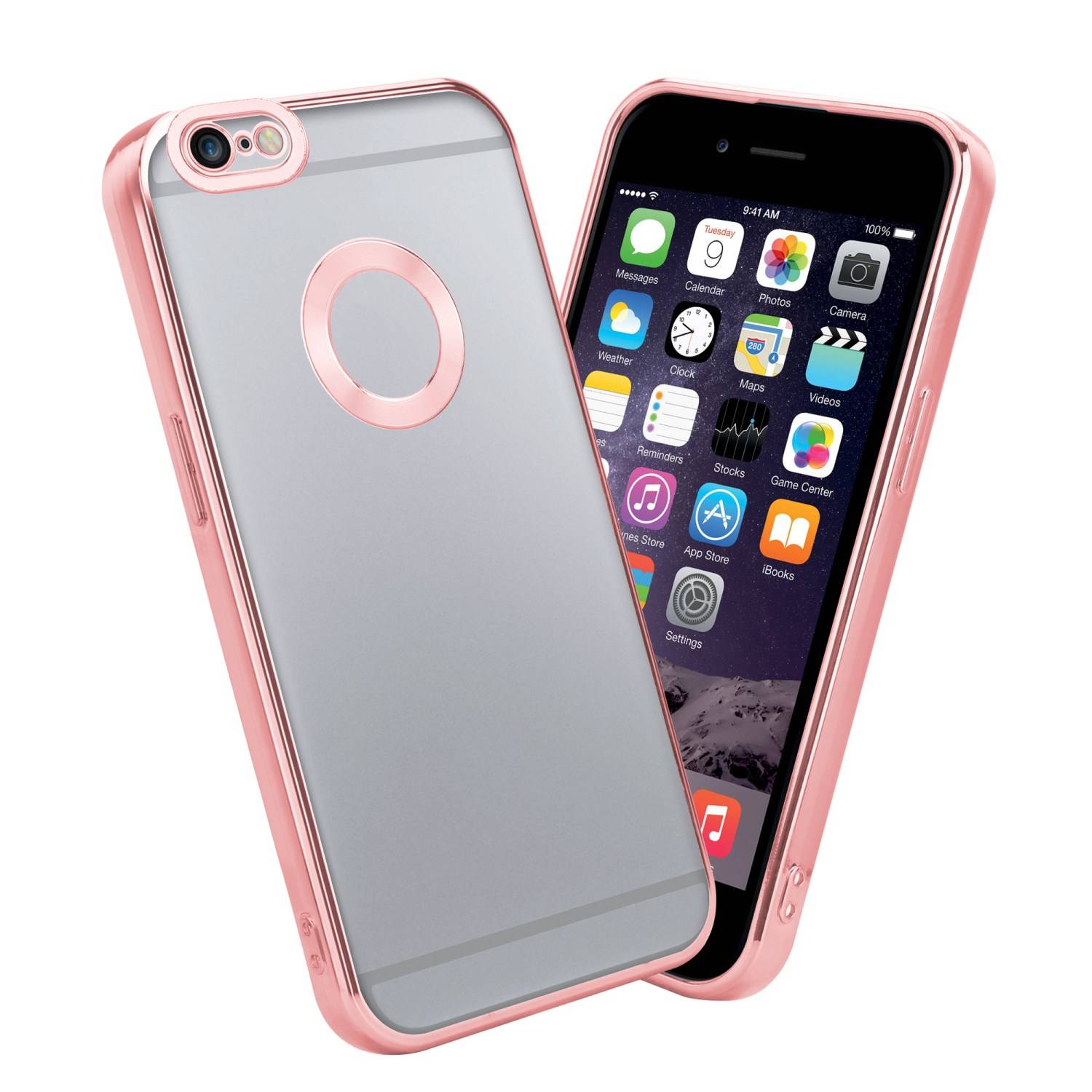 Cadorabo Schutzhülle für Apple iPhone 6 / 6S Hülle in Transparent Handy Case Cover TPU Etui Chrome