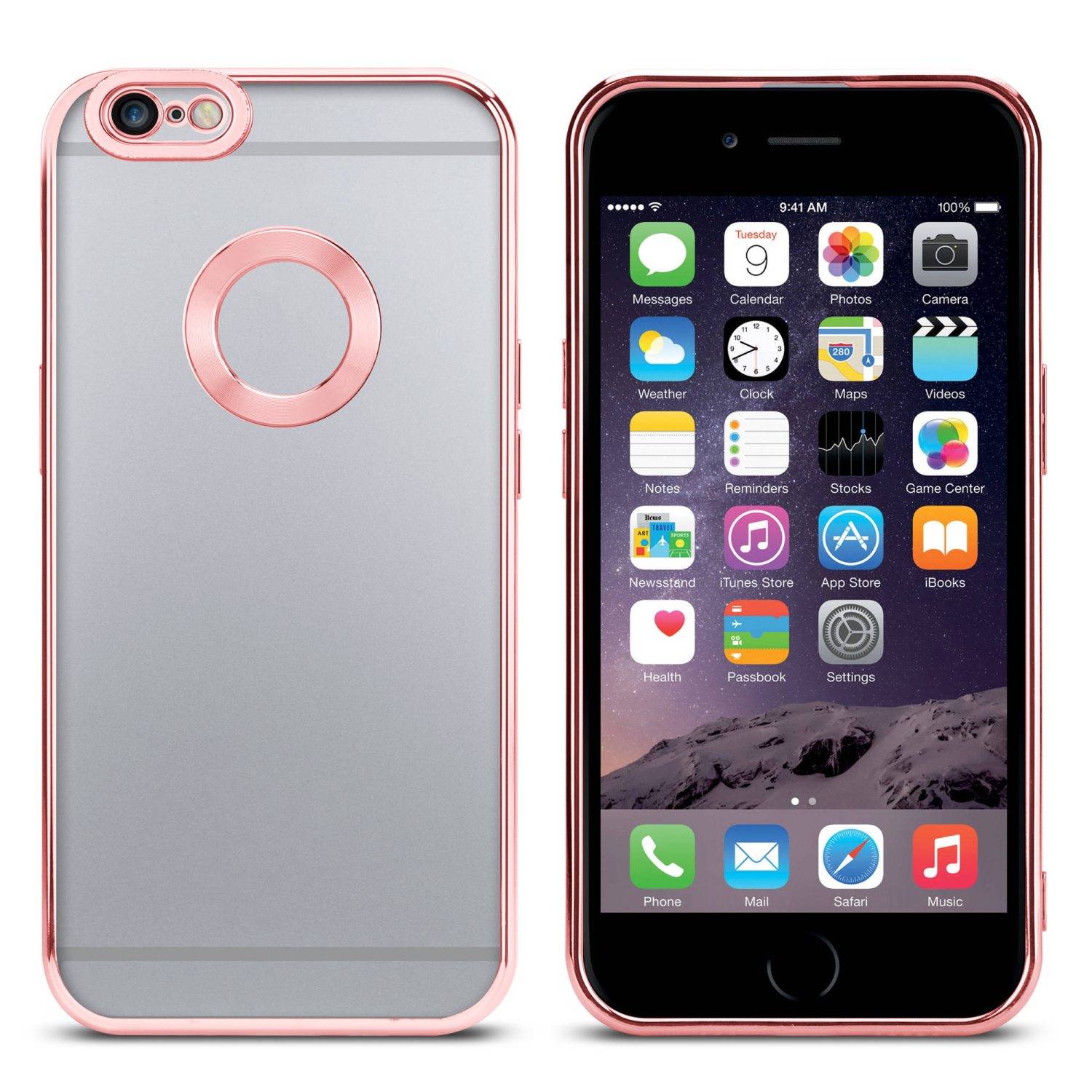 Cadorabo Schutzhülle für Apple iPhone 6 / 6S Hülle in Transparent Handy Case Cover TPU Etui Chrome