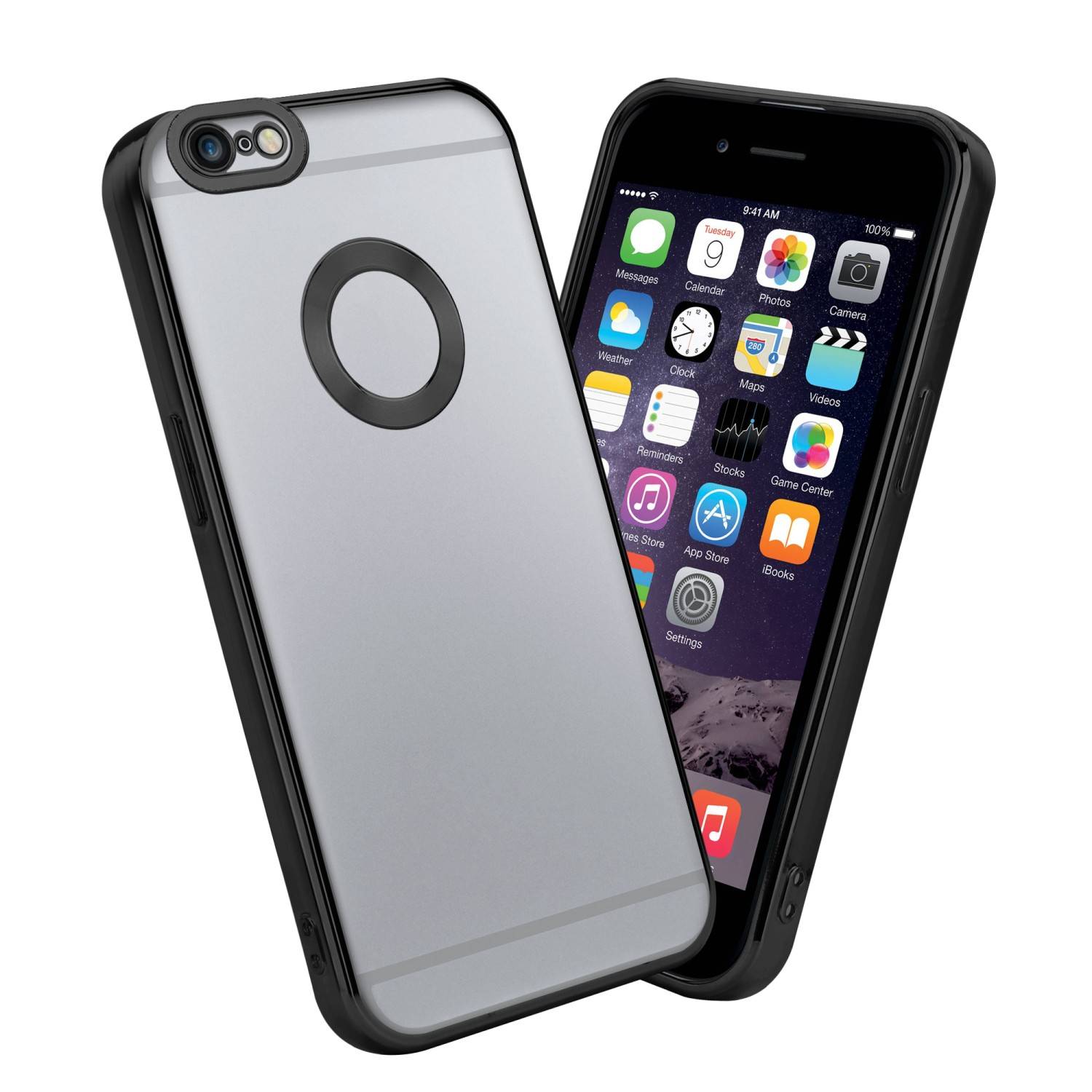 Cadorabo Schutzhülle für Apple iPhone 6 PLUS / 6S PLUS Hülle in Transparent Handy Case Cover TPU Etui Chrome