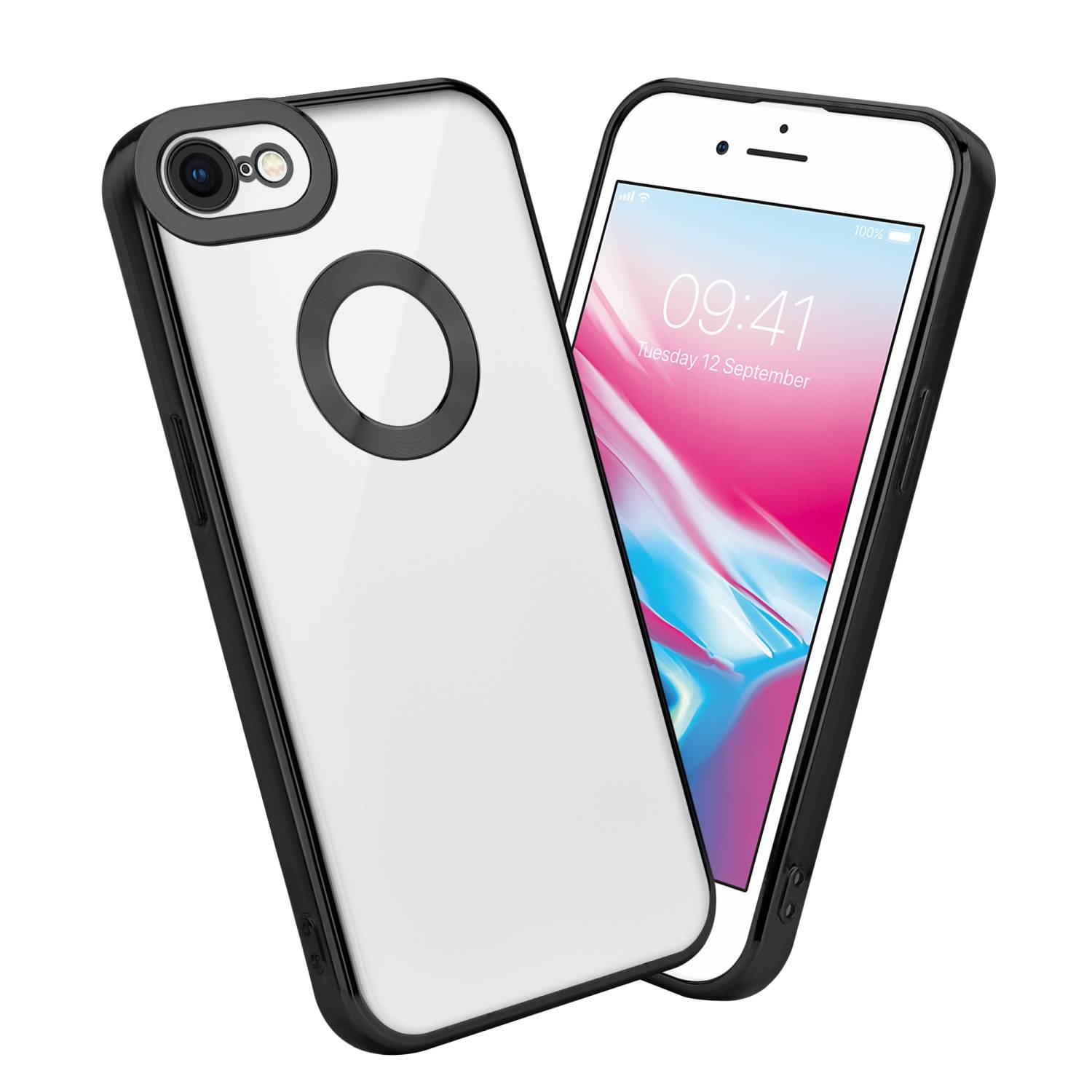 Cadorabo Schutzhülle für Apple iPhone 7 / 7S / 8 / SE 2020 Hülle in Transparent Handy Case Cover TPU Etui Chrome