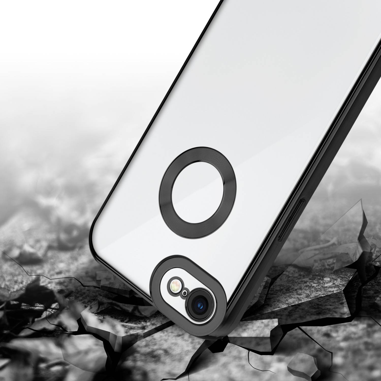 Cadorabo Schutzhülle für Apple iPhone 7 / 7S / 8 / SE 2020 Hülle in Transparent Handy Case Cover TPU Etui Chrome