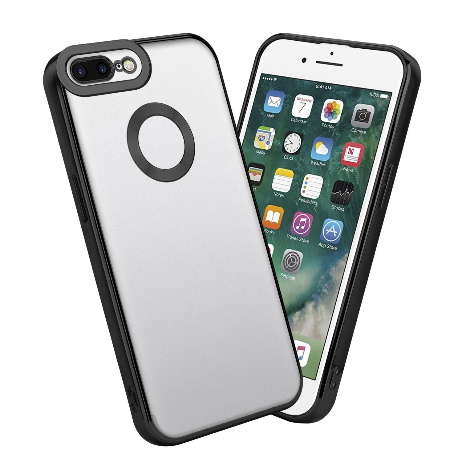 Cadorabo Schutzhülle für Apple iPhone 7 PLUS / 7S PLUS / 8 PLUS Hülle in Transparent Handy Case Cover TPU Etui Chrome
