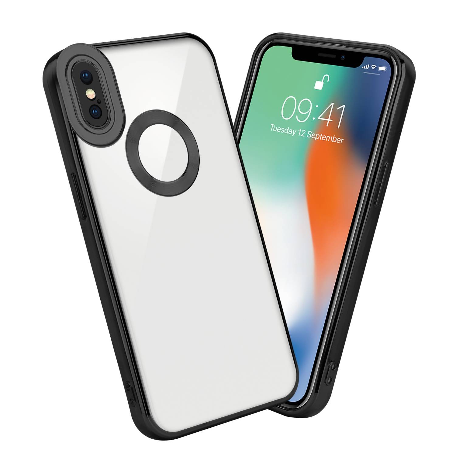 Cadorabo Schutzhülle für Apple iPhone X / XS Hülle in Transparent Handy Case Cover TPU Etui Chrome