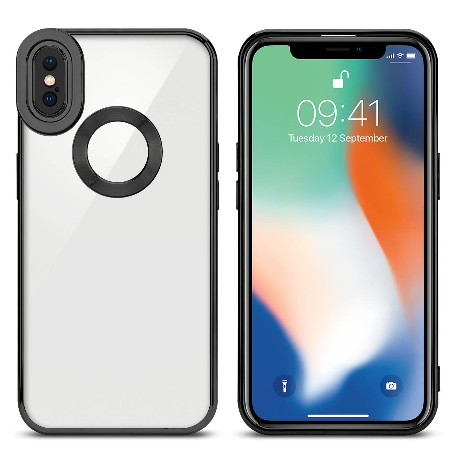 Cadorabo Schutzhülle für Apple iPhone X / XS Hülle in Transparent Handy Case Cover TPU Etui Chrome