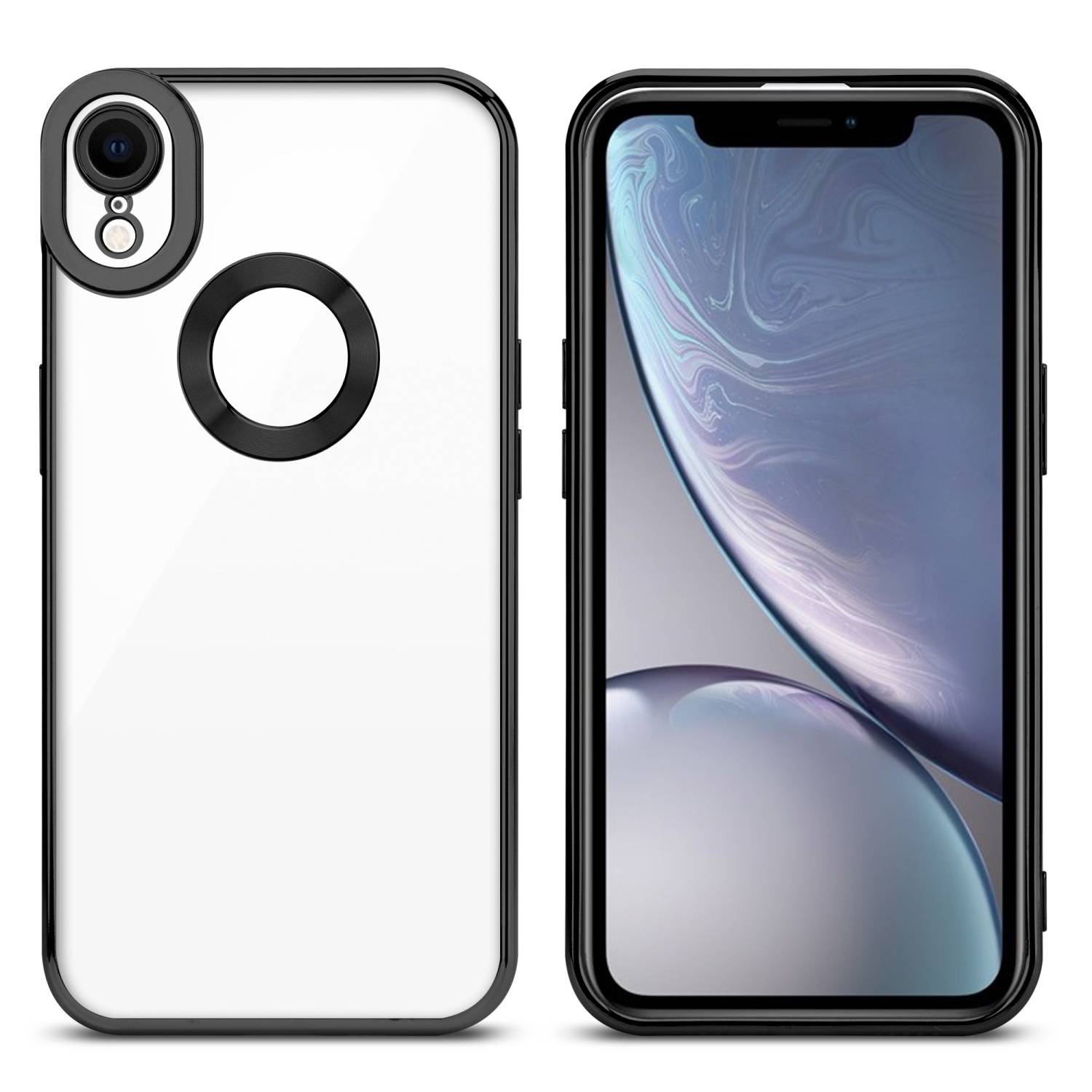 Cadorabo Schutzhülle für Apple iPhone XR Hülle in Transparent Handy Case Cover TPU Etui Chrome