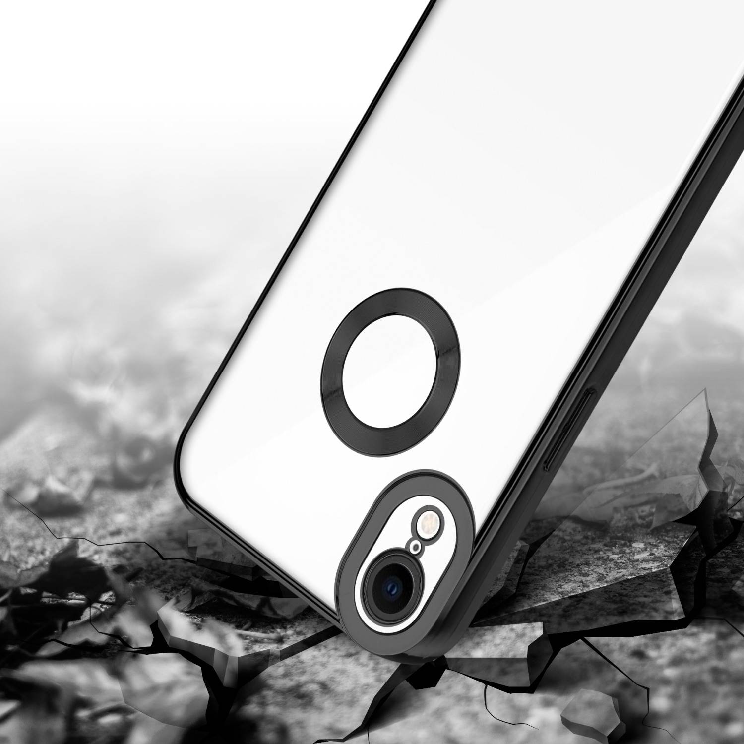 Cadorabo Schutzhülle für Apple iPhone XR Hülle in Transparent Handy Case Cover TPU Etui Chrome