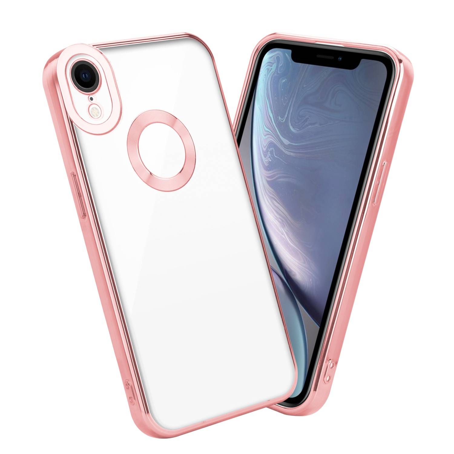 Cadorabo Schutzhülle für Apple iPhone XR Hülle in Transparent Handy Case Cover TPU Etui Chrome