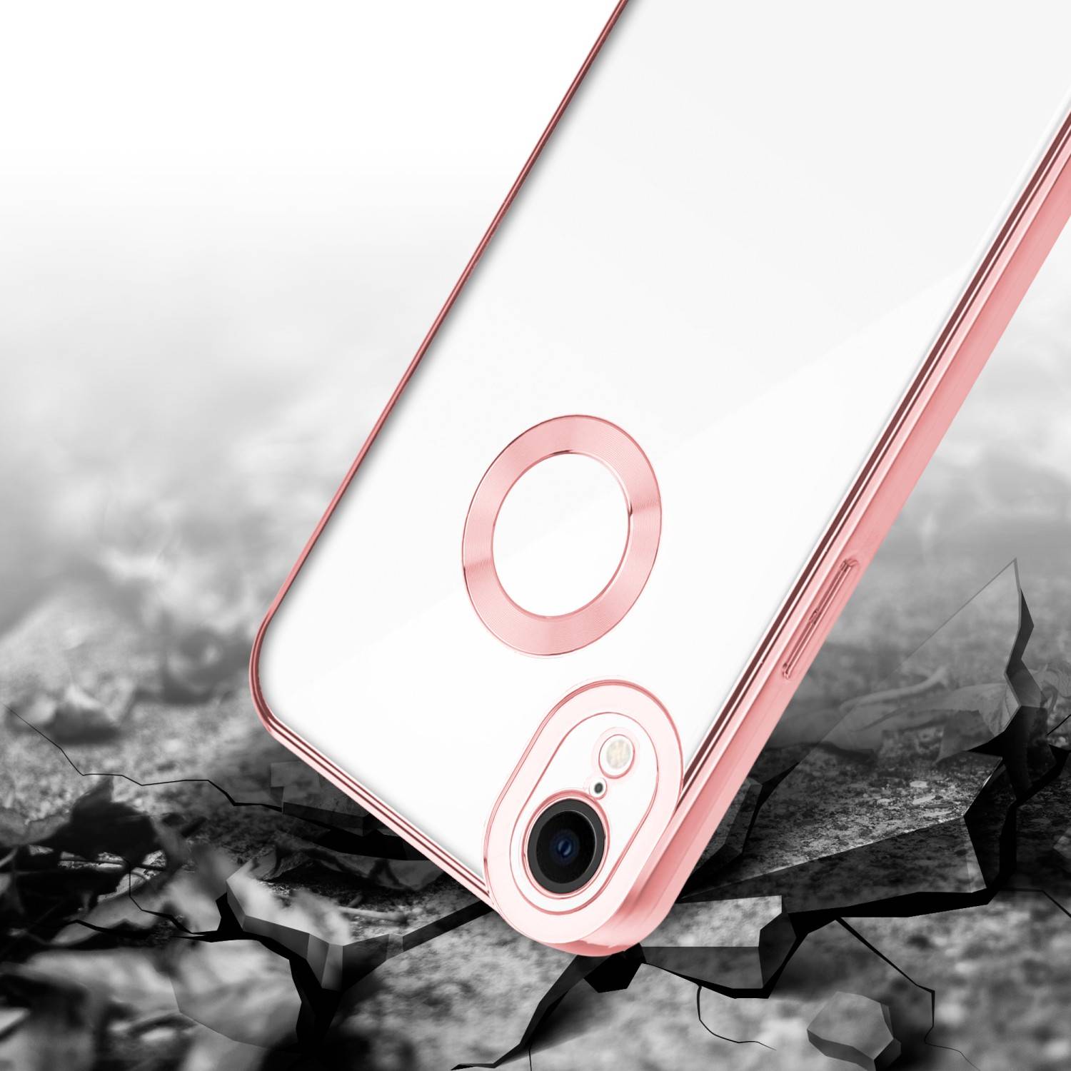 Cadorabo Schutzhülle für Apple iPhone XR Hülle in Transparent Handy Case Cover TPU Etui Chrome