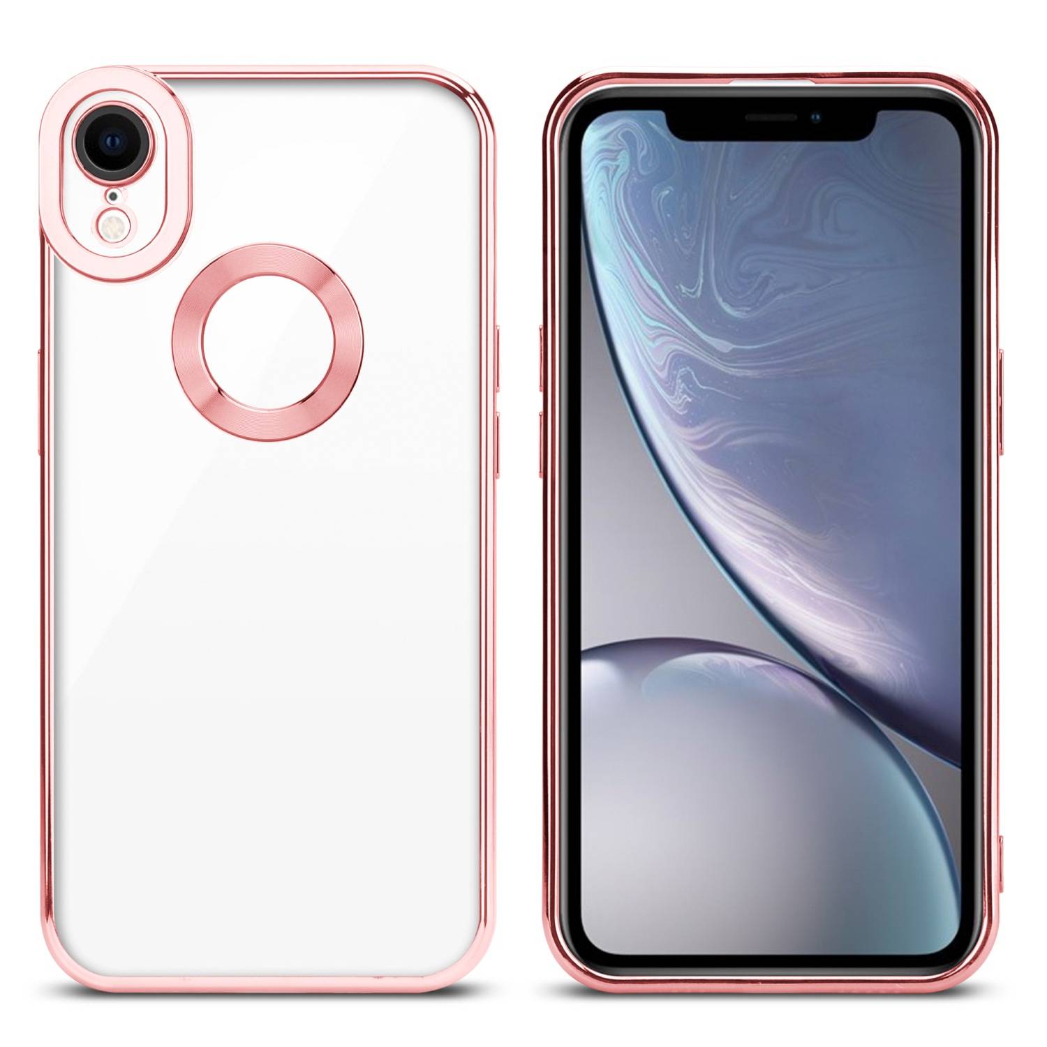 Cadorabo Schutzhülle für Apple iPhone XR Hülle in Transparent Handy Case Cover TPU Etui Chrome