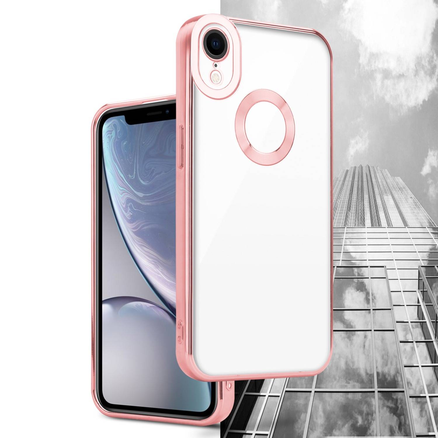 Cadorabo Schutzhülle für Apple iPhone XR Hülle in Transparent Handy Case Cover TPU Etui Chrome