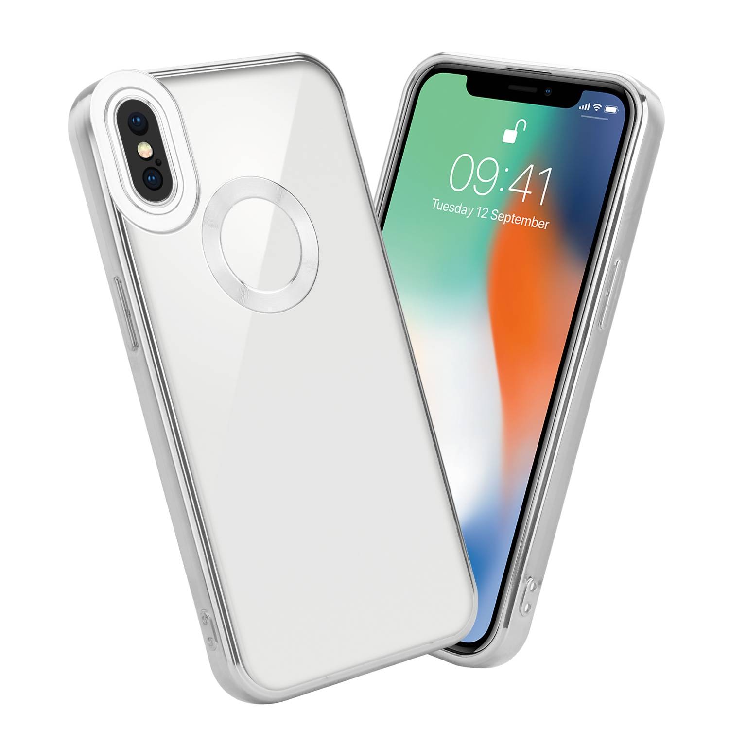 Cadorabo Schutzhülle für Apple iPhone XS MAX Hülle in Transparent Handy Case Cover TPU Etui Chrome