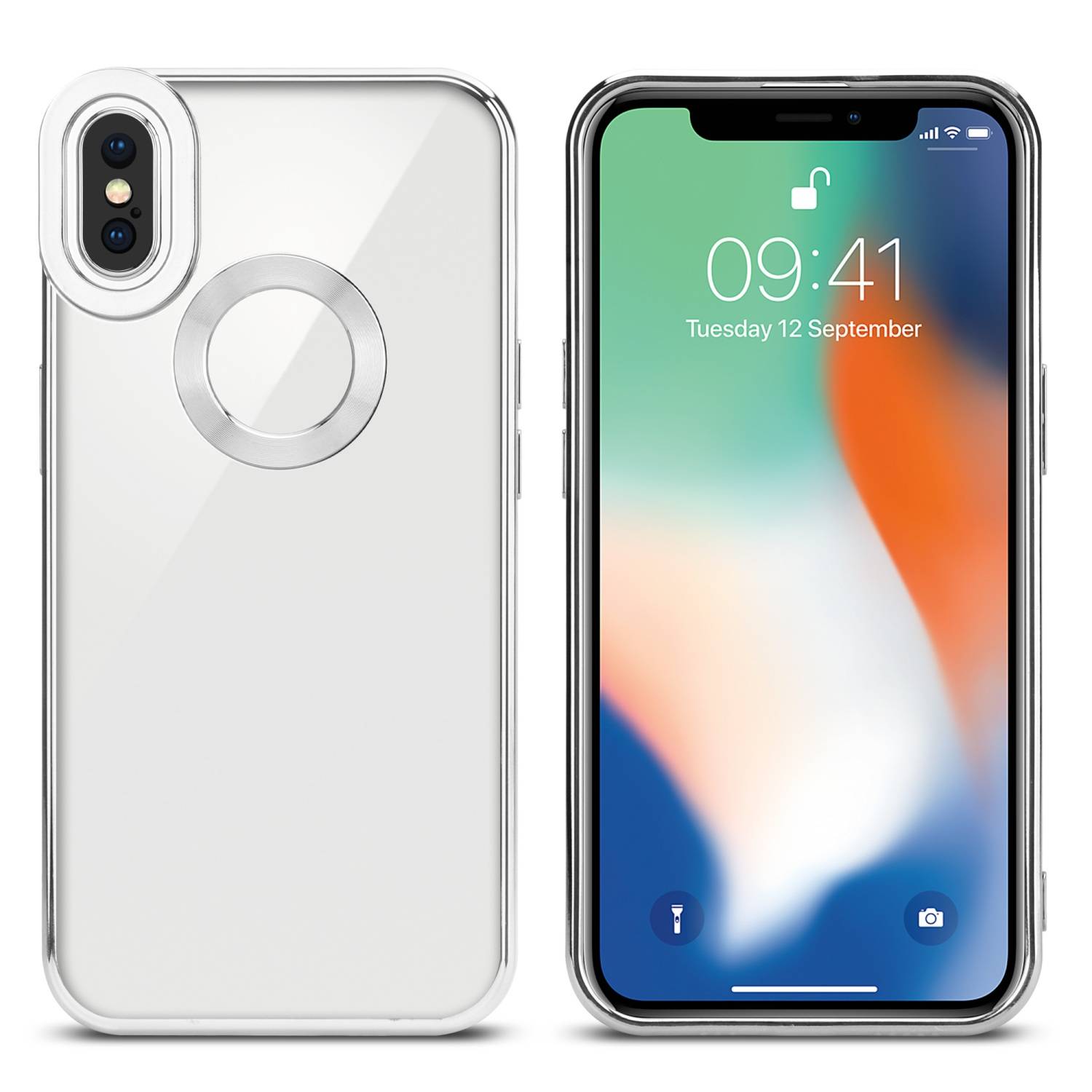 Cadorabo Schutzhülle für Apple iPhone XS MAX Hülle in Transparent Handy Case Cover TPU Etui Chrome