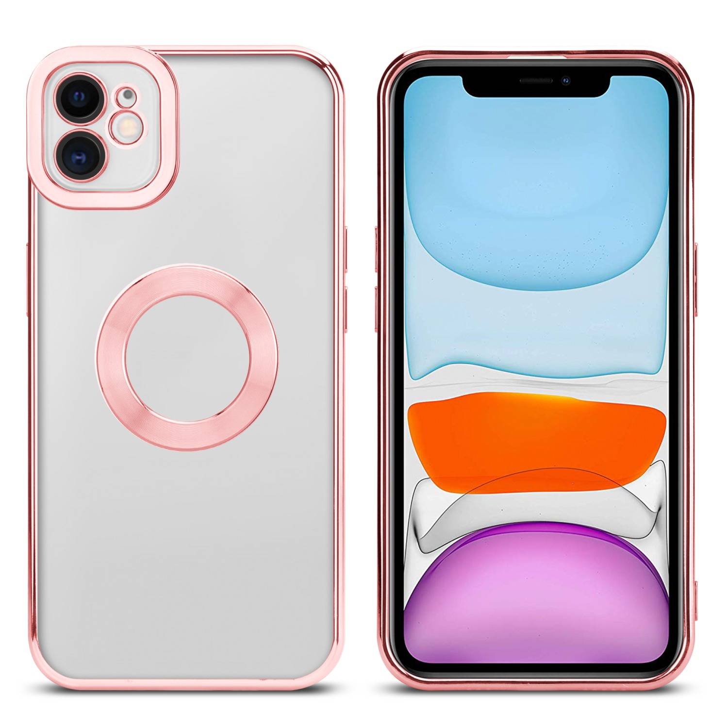 Cadorabo Schutzhülle für Apple iPhone 12 Hülle in Transparent Handy Case Cover TPU Etui Chrome