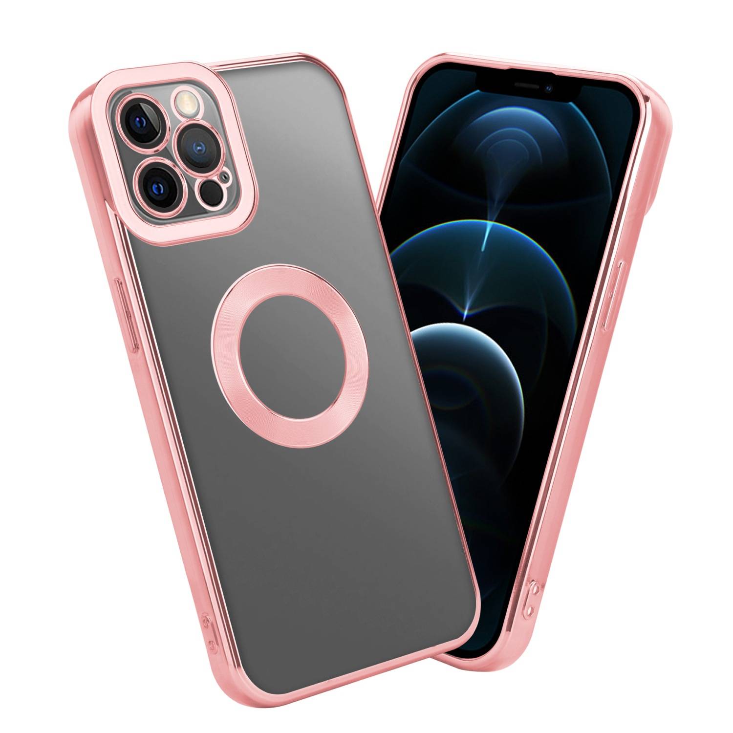 Cadorabo Schutzhülle für Apple iPhone 12 PRO Hülle in Transparent Handy Case Cover TPU Etui Chrome