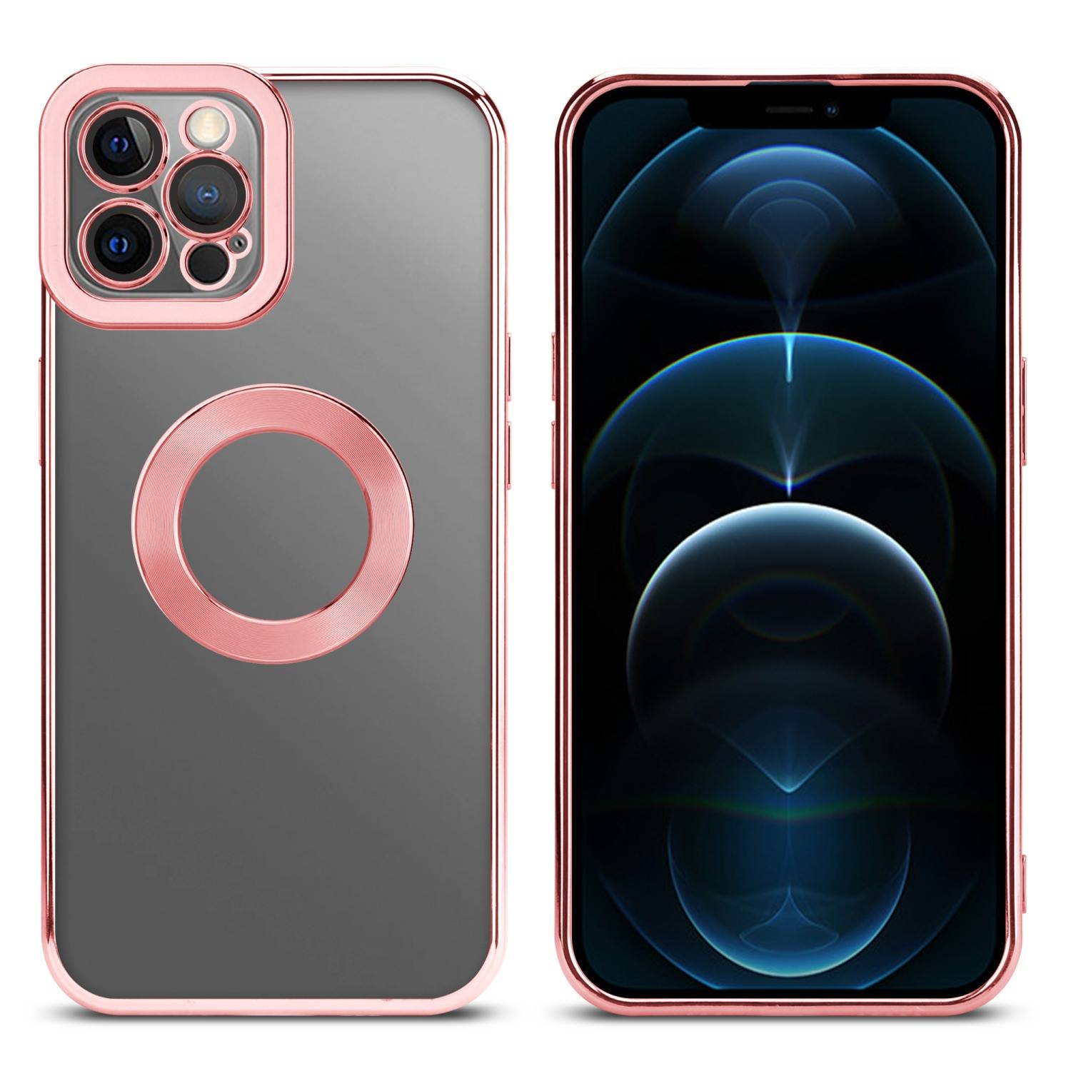 Cadorabo Schutzhülle für Apple iPhone 12 PRO Hülle in Transparent Handy Case Cover TPU Etui Chrome