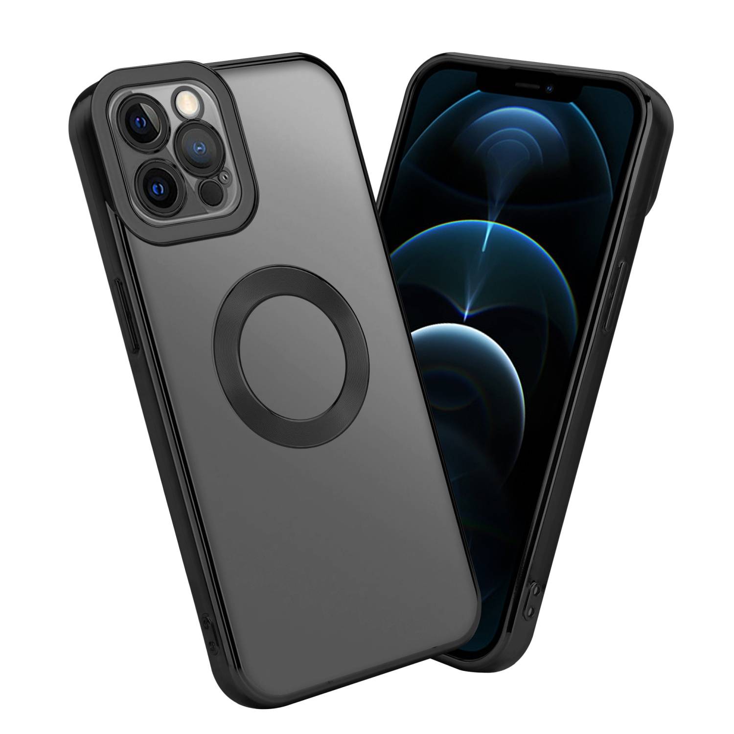 Cadorabo Schutzhülle für Apple iPhone 12 PRO MAX Hülle in Transparent Handy Case Cover TPU Etui Chrome