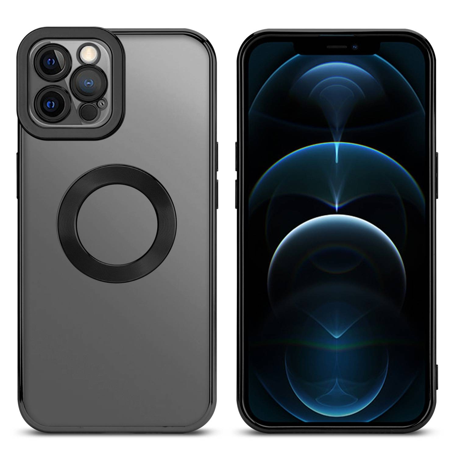 Cadorabo Schutzhülle für Apple iPhone 12 PRO MAX Hülle in Transparent Handy Case Cover TPU Etui Chrome