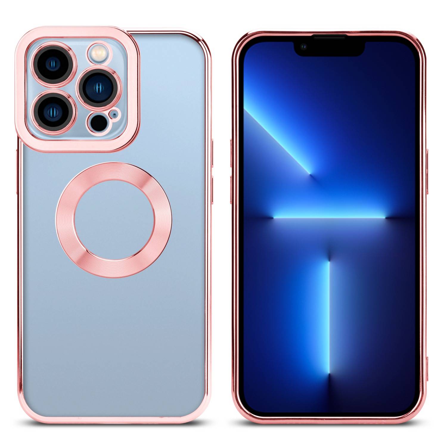 Cadorabo Schutzhülle für Apple iPhone 13 PRO Hülle in Transparent Handy Case Cover TPU Etui Chrome