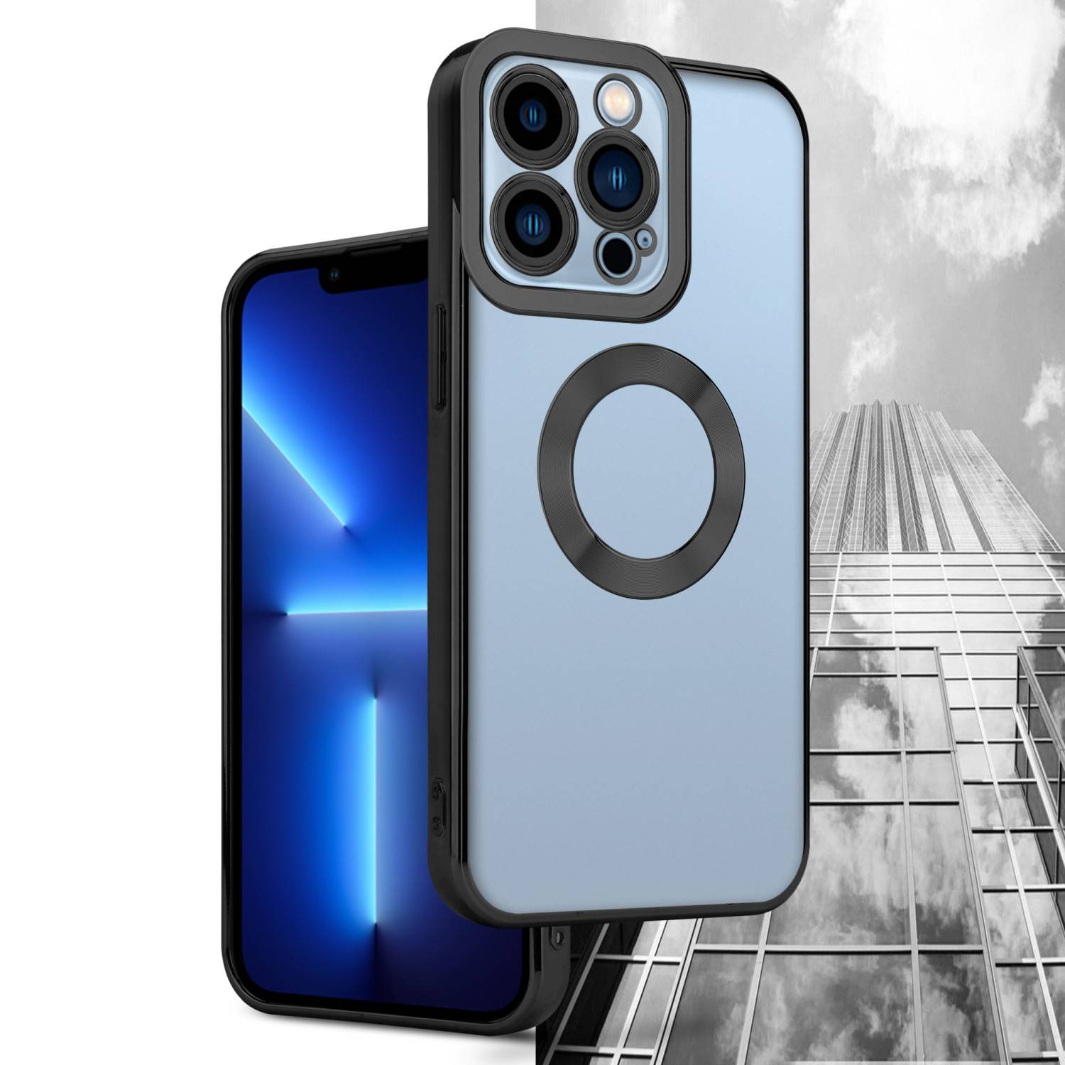 Cadorabo Schutzhülle für Apple iPhone 13 PRO MAX Hülle in Transparent Handy Case Cover TPU Etui Chrome