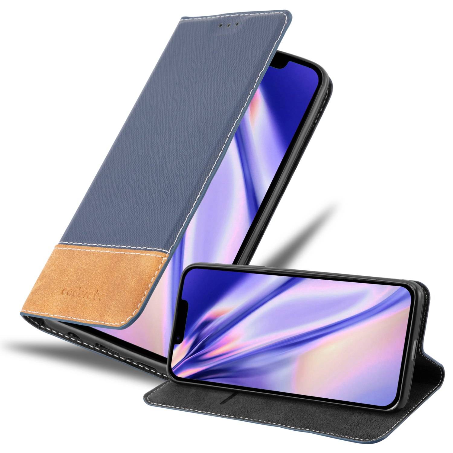Cadorabo Hülle für Apple iPhone 14 Schutzhülle in Blau SHandyhülle Book Case Etui Kunstleder