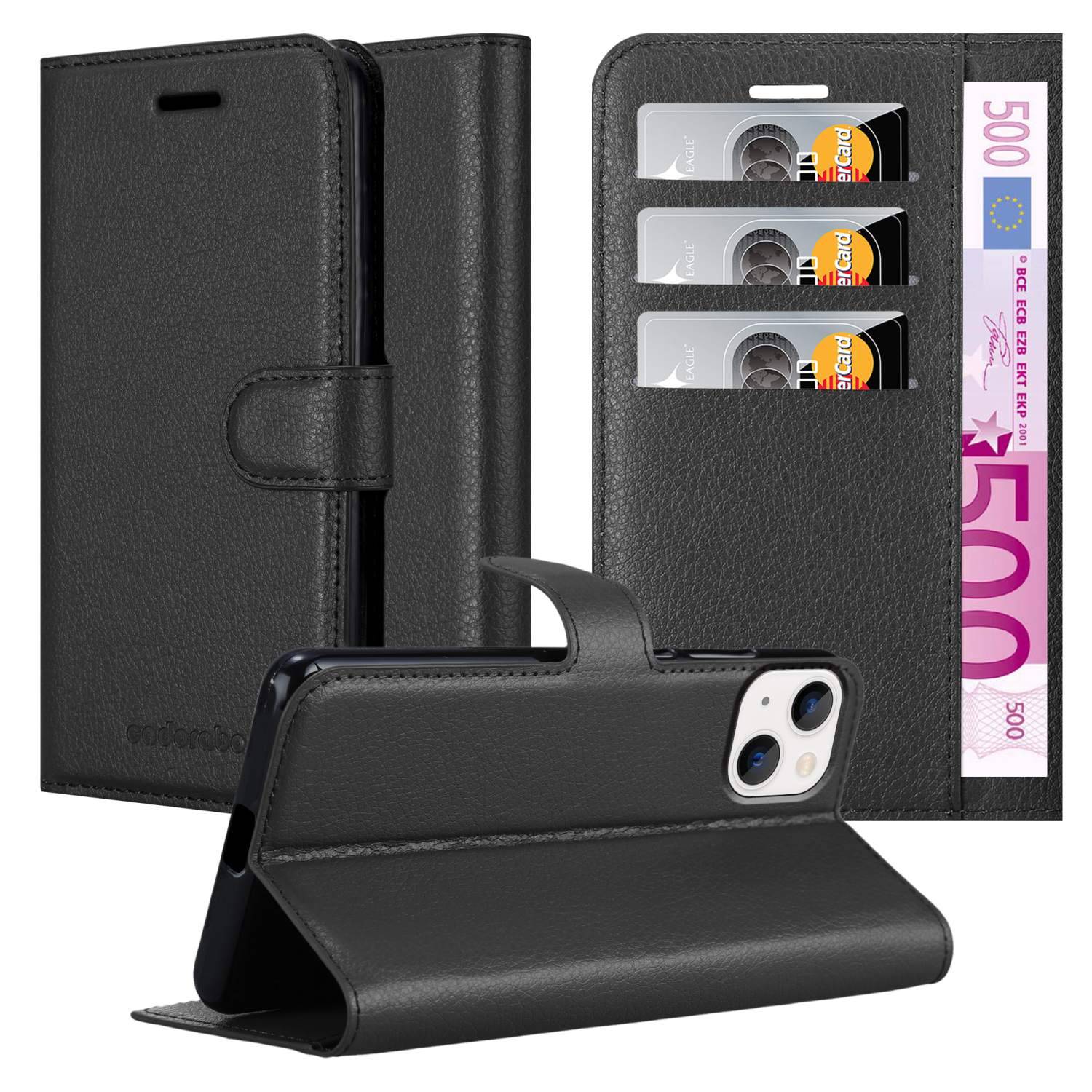 Cadorabo Hülle für Apple iPhone 14 PLUS Schutz Hülle in Schwarz Handyhülle Etui Case Cover Magnetverschluss
