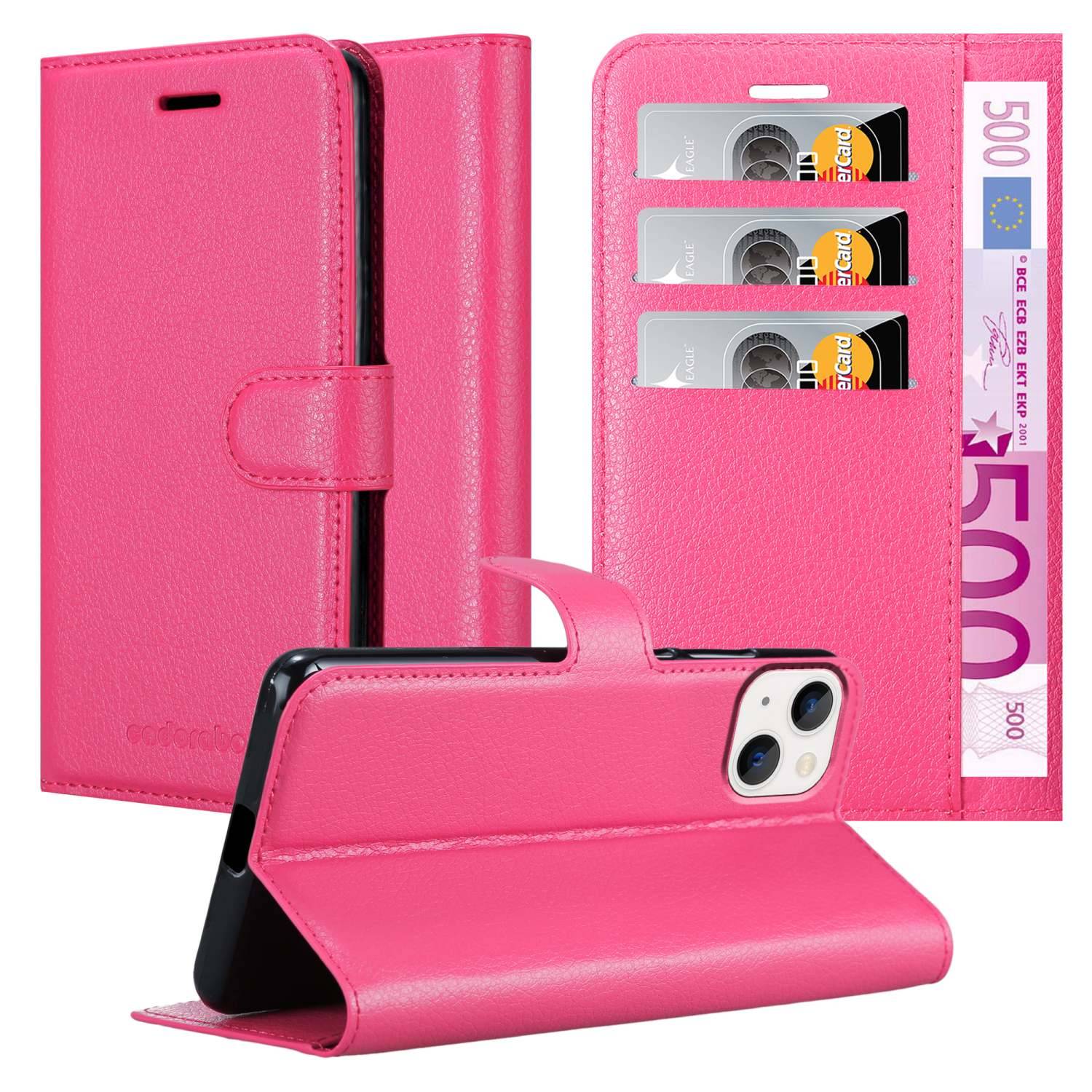 Cadorabo Hülle für Apple iPhone 14 PLUS Schutz Hülle in Pink Handyhülle Etui Case Cover Magnetverschluss