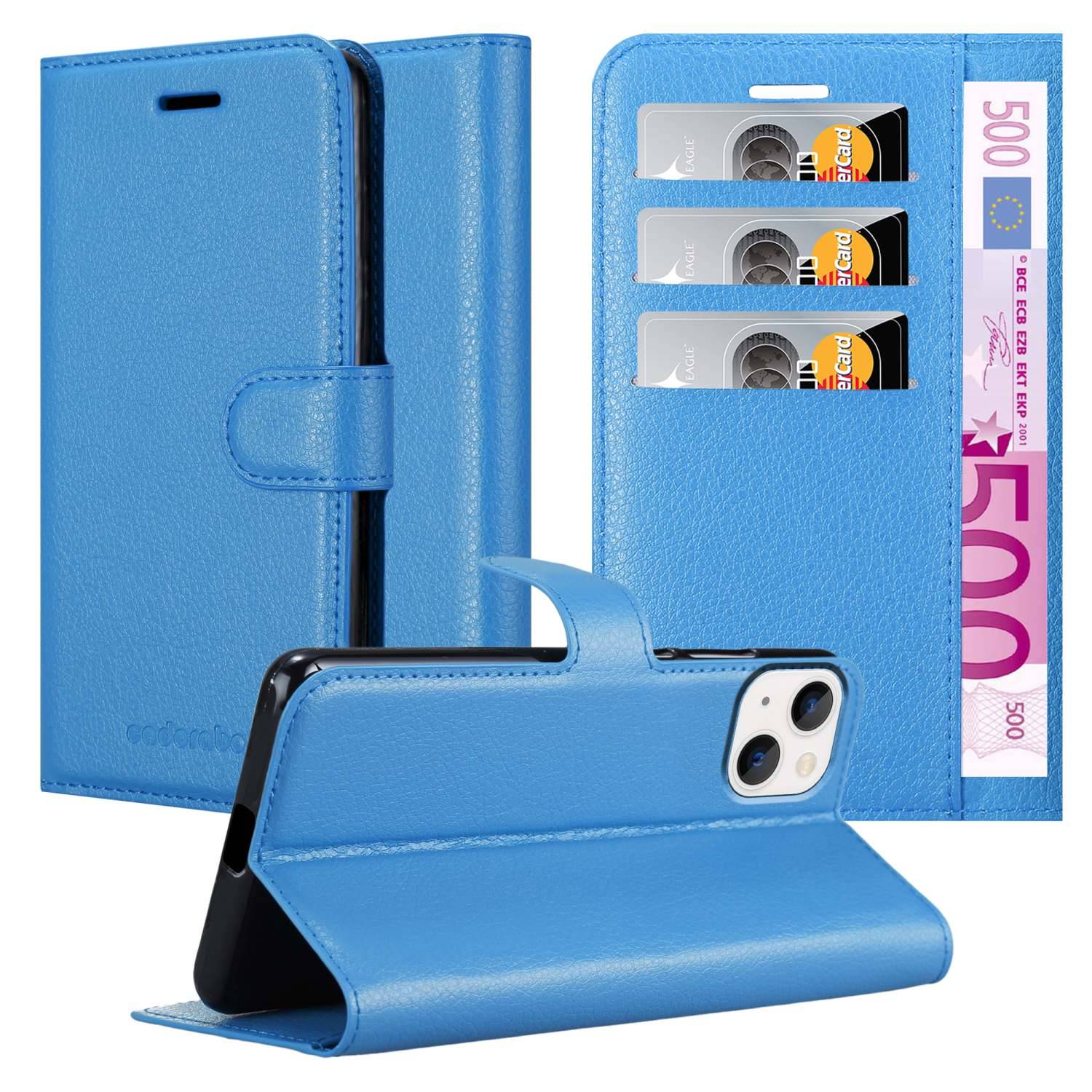 Cadorabo Hülle für Apple iPhone 14 PLUS Schutz Hülle in Blau Handyhülle Etui Case Cover Magnetverschluss
