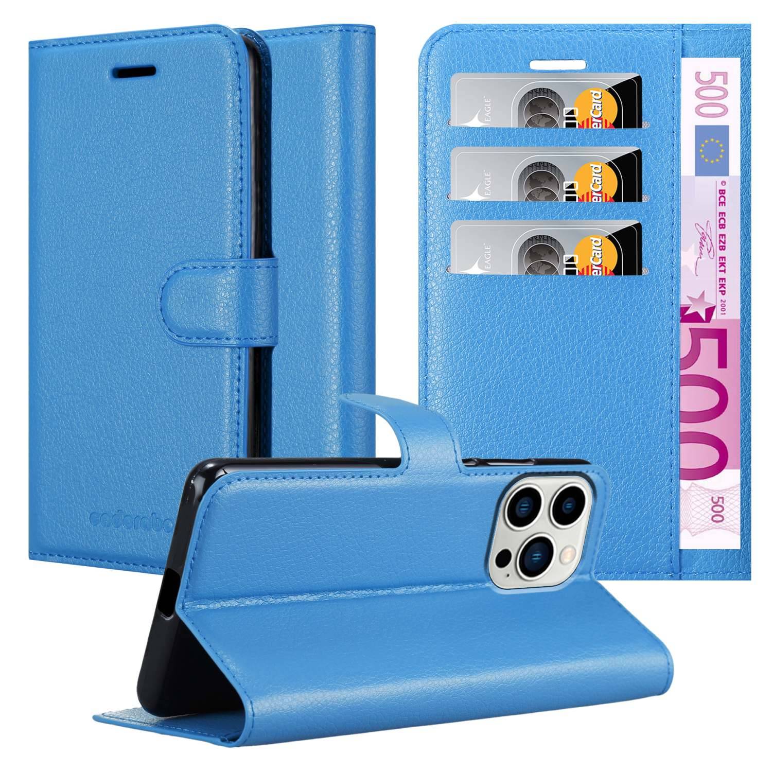 Cadorabo Hülle für Apple iPhone 14 PRO MAX Schutz Hülle in Blau Handyhülle Etui Case Cover Magnetverschluss