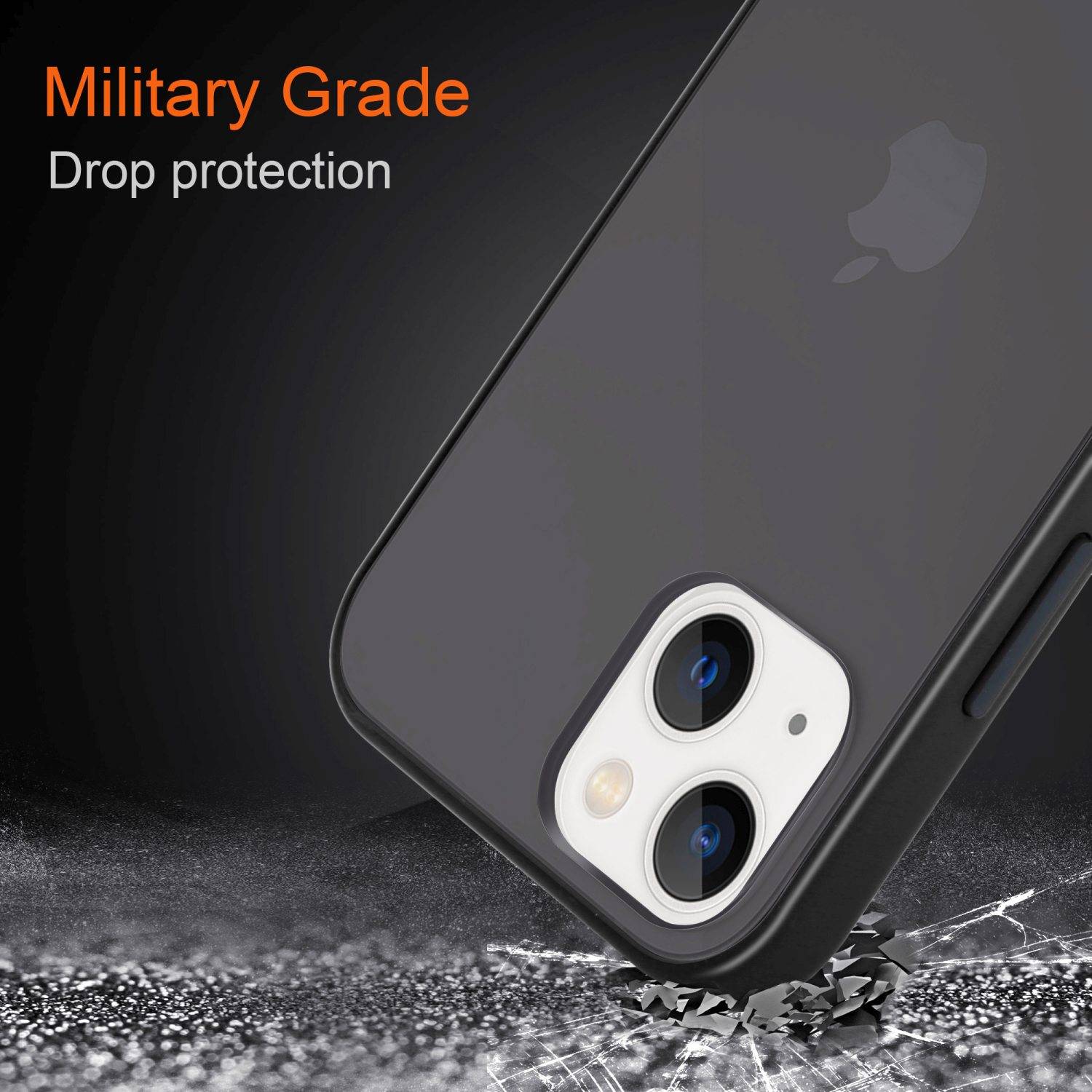 Cadorabo Hülle für Apple iPhone 14 PLUS Schutz Hülle in Schwarz Handyhülle Hybrid Schutzhülle Etui TPU Silikon