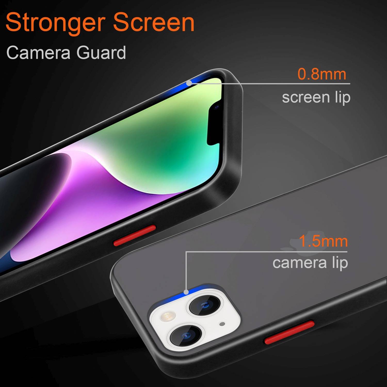 Cadorabo Hülle für Apple iPhone 14 PLUS Schutz Hülle in Transparent Handyhülle Hybrid Schutzhülle Etui TPU Silikon