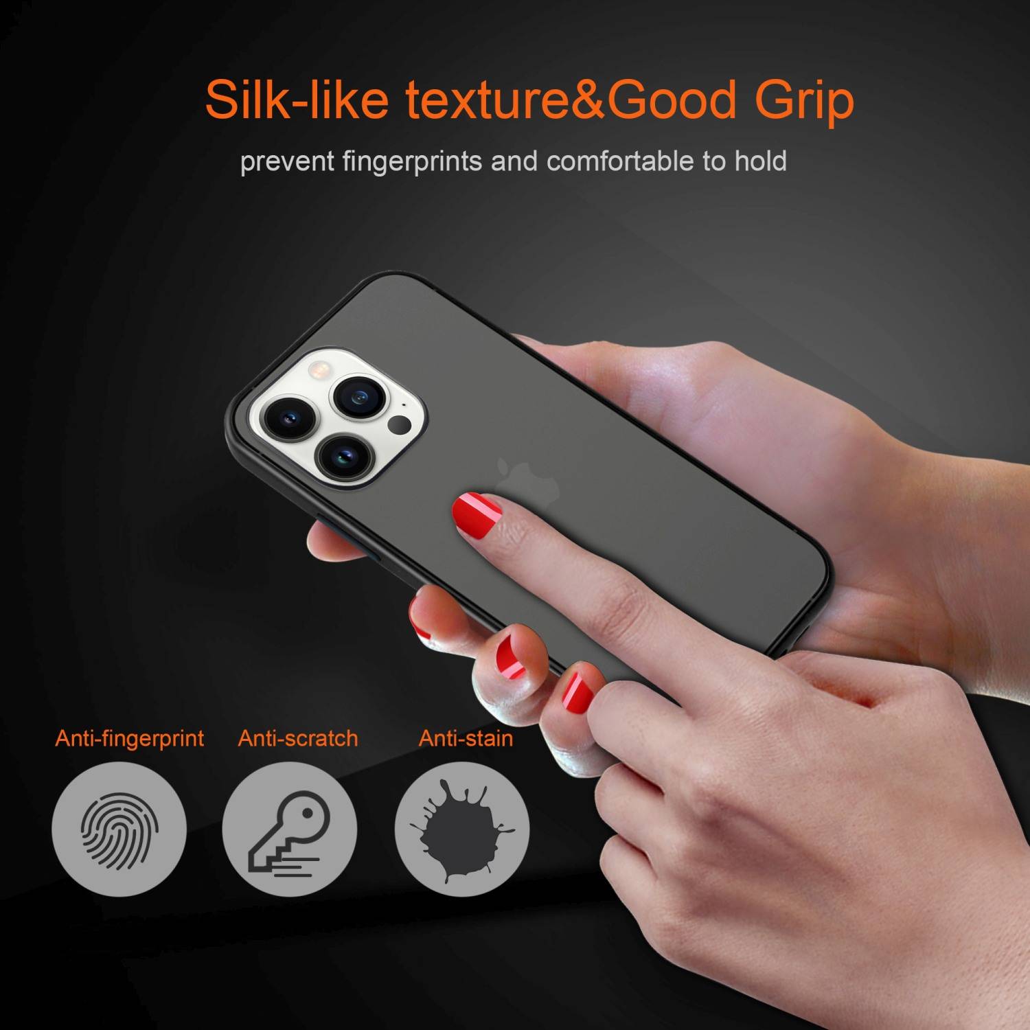 Cadorabo Hülle für Apple iPhone 14 PRO Schutz Hülle in Schwarz Handyhülle Hybrid Schutzhülle Etui TPU Silikon