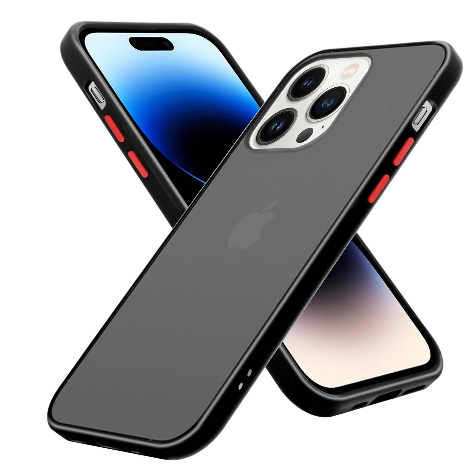 Cadorabo Hülle für Apple iPhone 14 PRO Schutz Hülle in Transparent Handyhülle Hybrid Schutzhülle Etui TPU Silikon