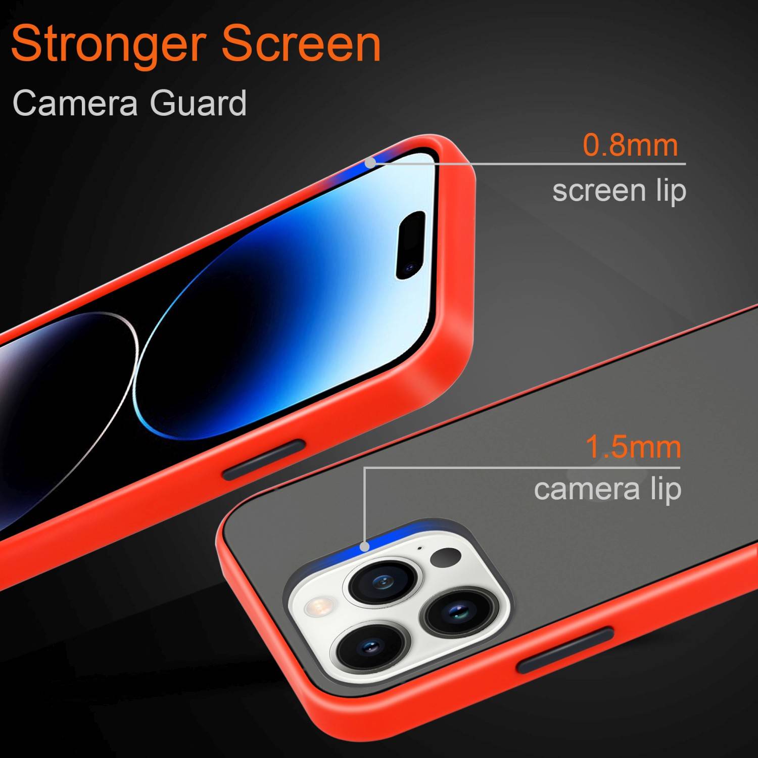 Cadorabo Hülle für Apple iPhone 14 PRO Schutz Hülle in Transparent Handyhülle Hybrid Schutzhülle Etui TPU Silikon