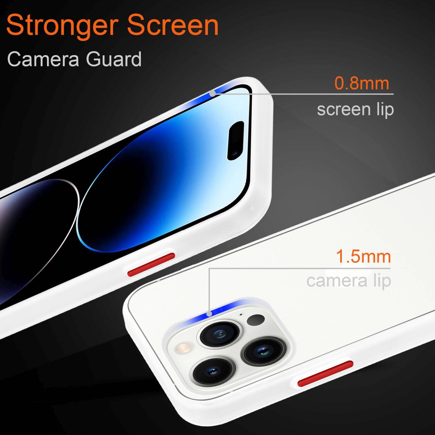 Cadorabo Hülle für Apple iPhone 14 PRO Schutz Hülle in Transparent Handyhülle Hybrid Schutzhülle Etui TPU Silikon