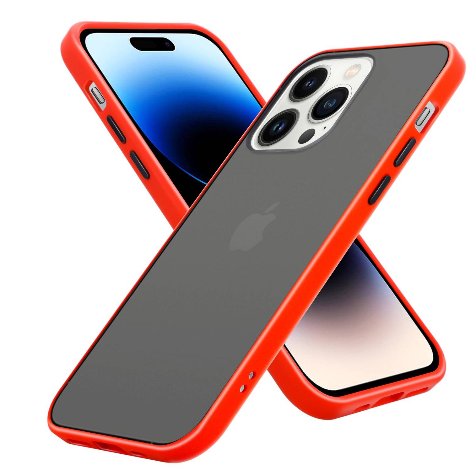 Cadorabo Hülle für Apple iPhone 14 PRO MAX Schutz Hülle in Transparent Handyhülle Hybrid Schutzhülle Etui TPU Silikon